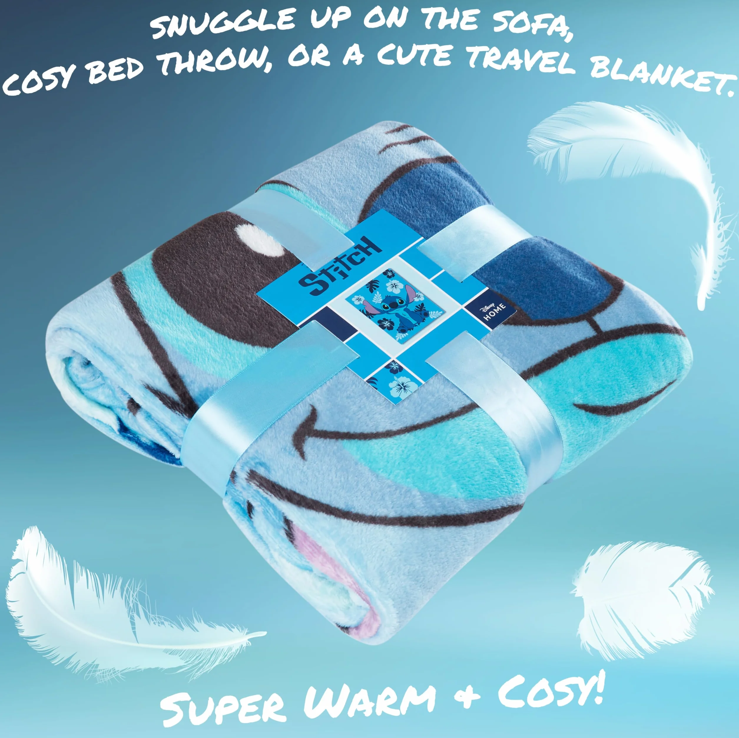 Disney Stitch Koc z poliestru flanelowego i polaru (Jasnoniebieski Stitch)