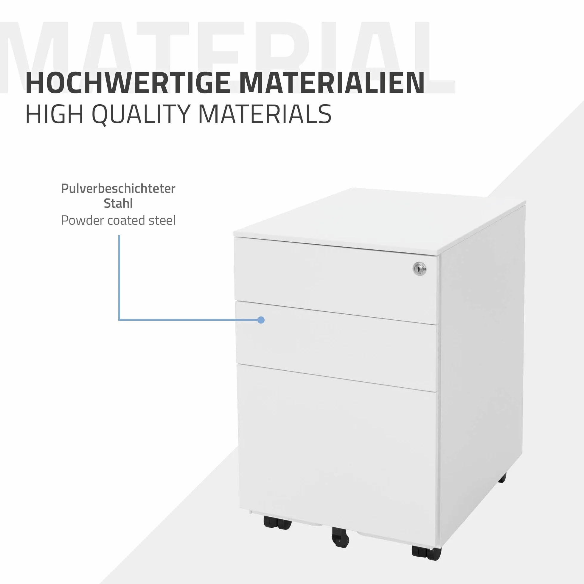 ML-Design Zestaw 2 metalowych kontenerów mobilnych z 3 szufladami 39x50x56 cm stalowy szafka biurowa zamykana