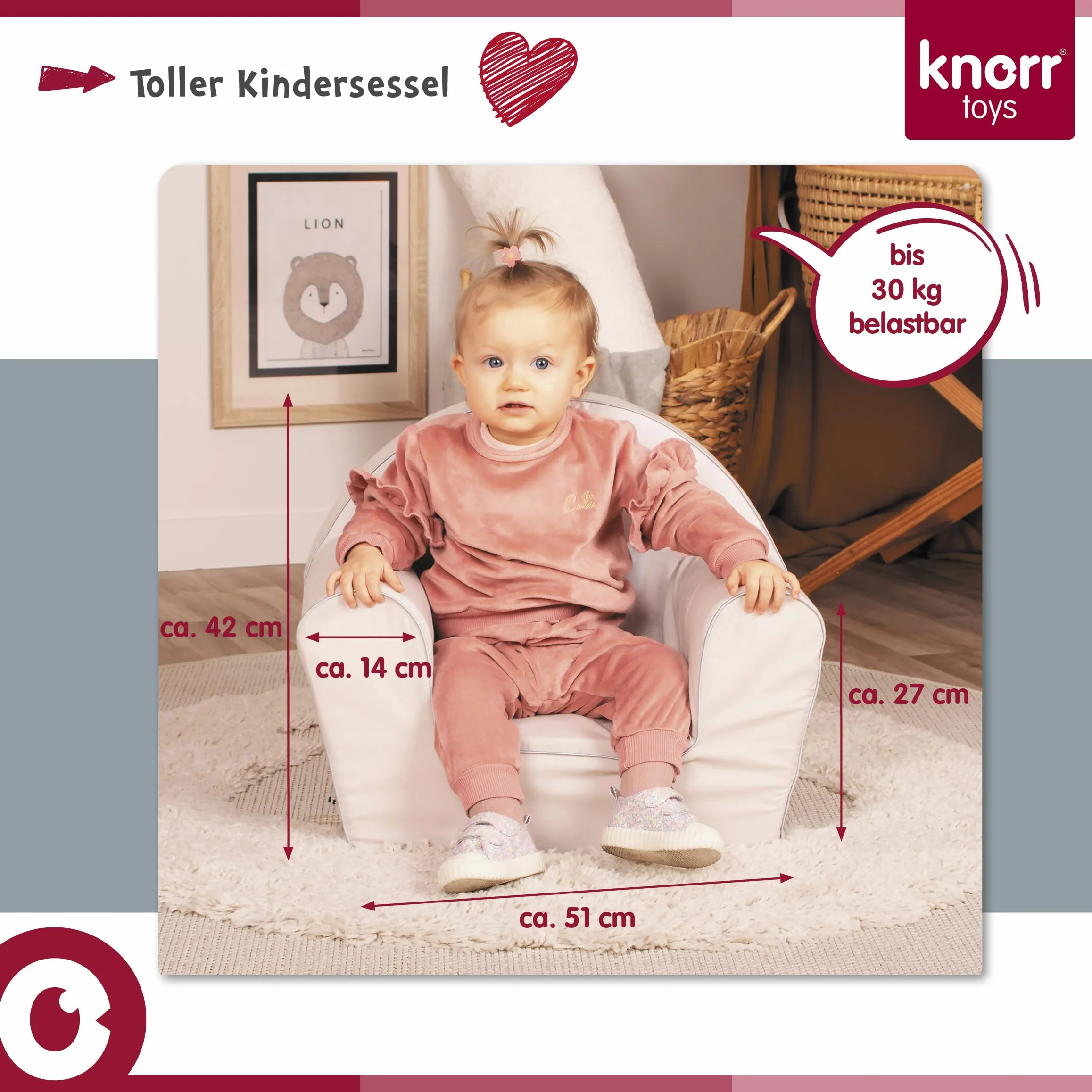 Knorrtoys 74032 krzesło dziecięce Star Blue Pink