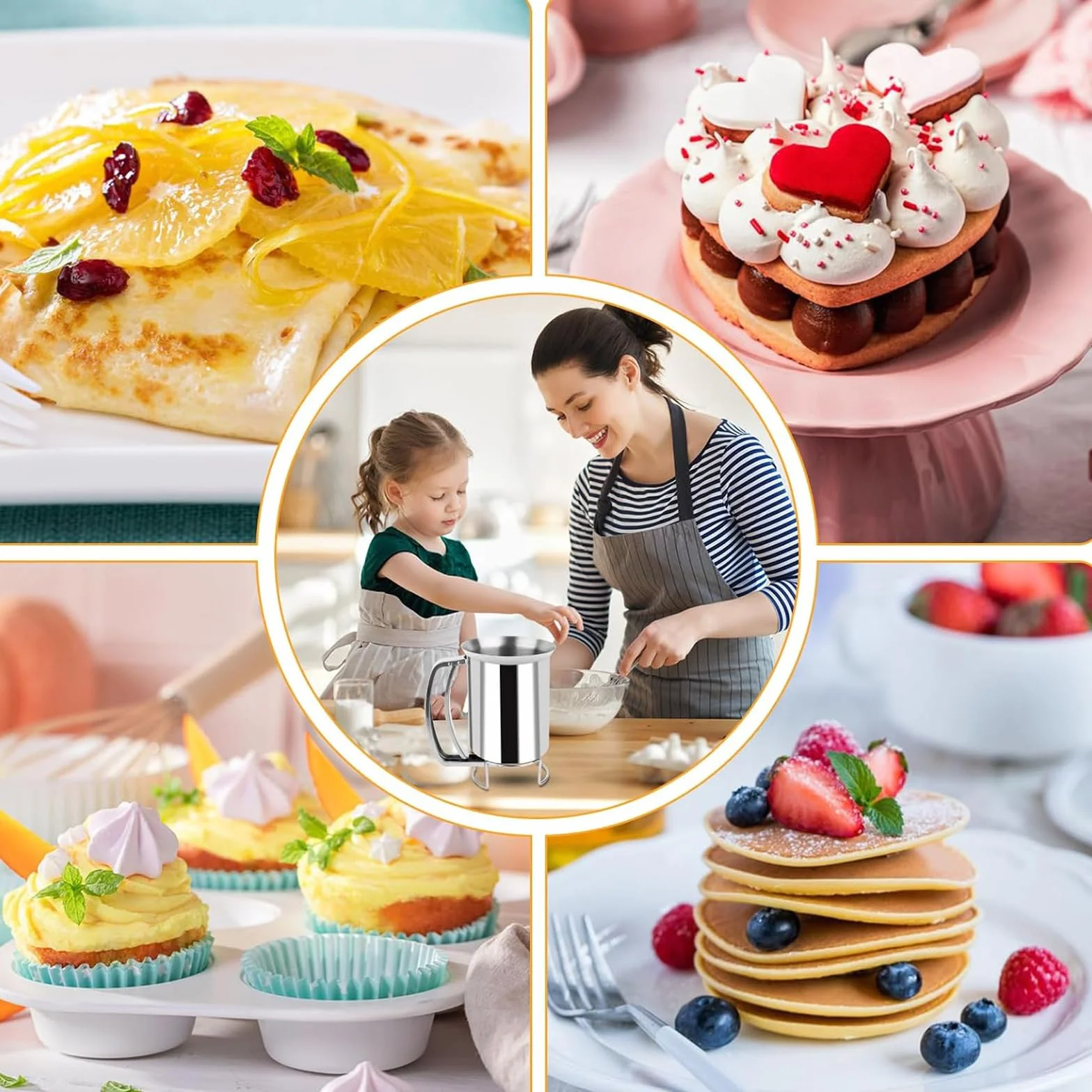 Dozownik do ciasta naleśnikowego, dozownik ciasta naleśnikowego, dozownik ciasta muffinek, dozownik naleśników, narzędzia kuchenne do pieczenia ciast, babeczek, naleśników, naleśników, gofrów