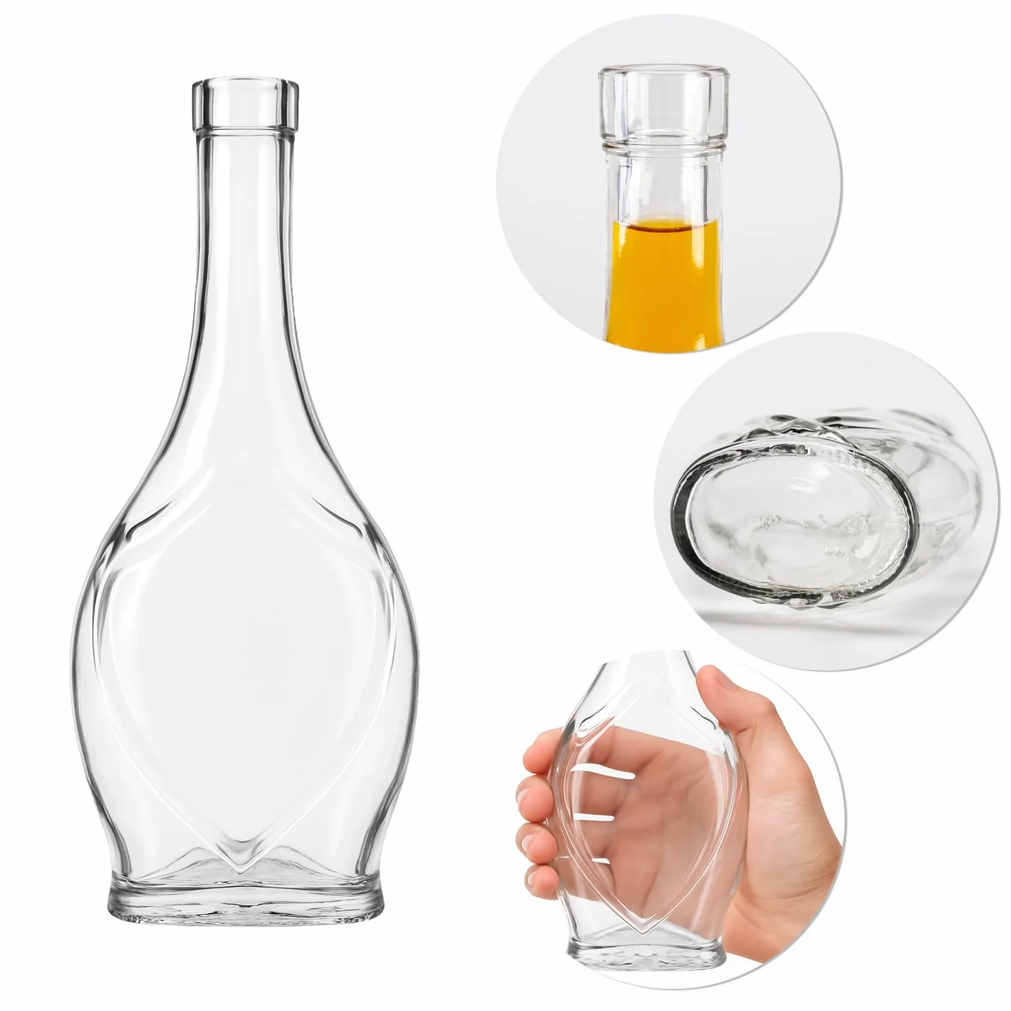 Szklane butelki 500 ml – butelki na wino puste 5 sztuk – szklana butelka z korkiem – butelka szklana Icona – butelki do napełniania