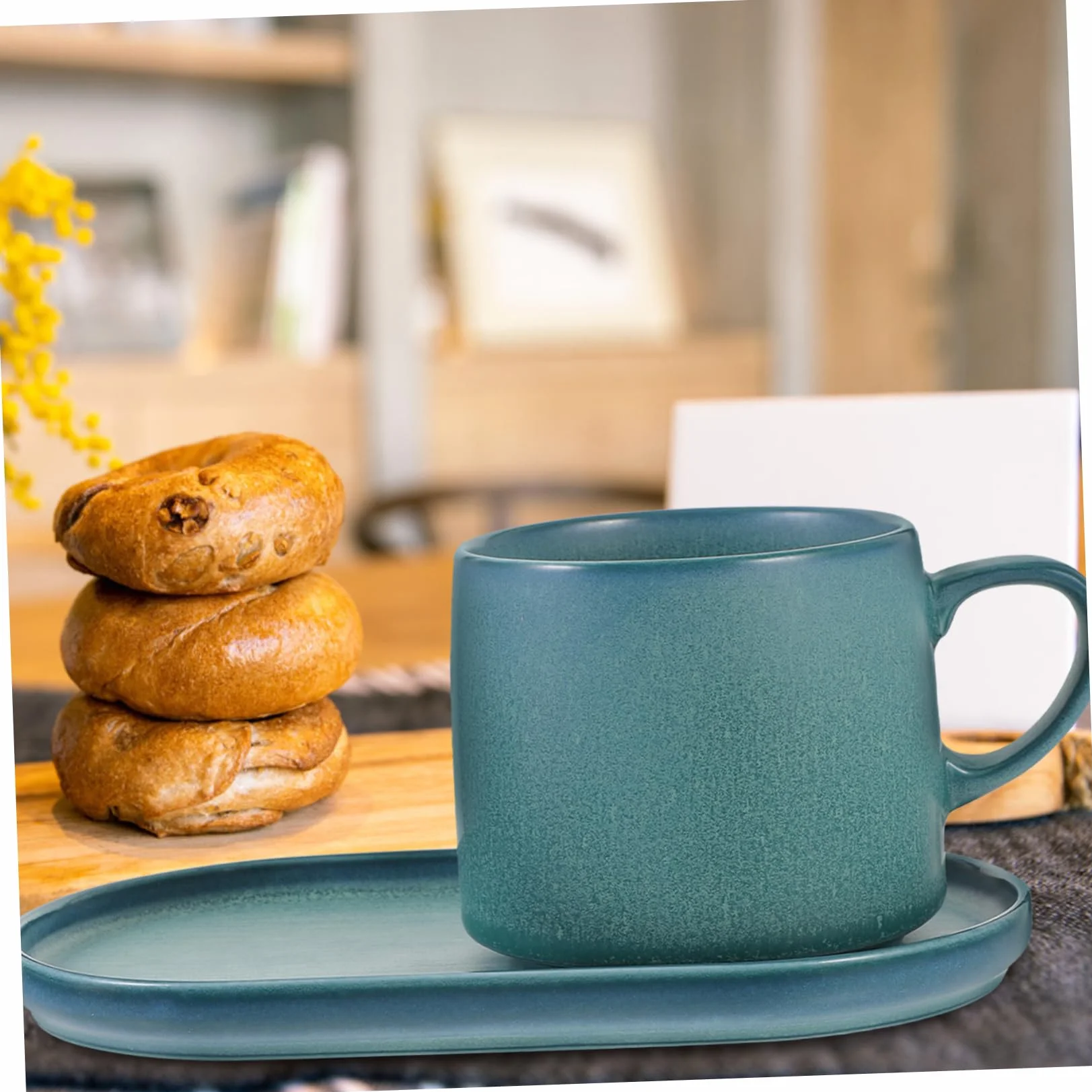 1zestaw Ceramiczny Filiżanek i Spodeczków Elegancka Filiżanka Do Kawy z Ceramiki z Podstawką Idealna Do Biura i Użytku Domowego Śniadanie Gradientowy