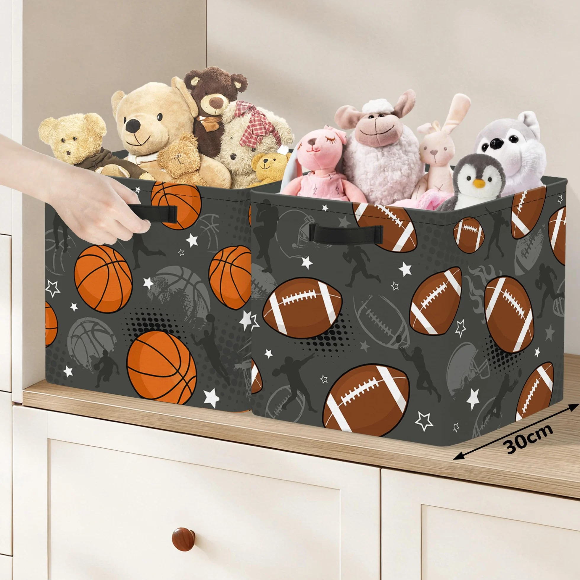 Clastyle Składane Pudełko do Przechowywania Piłek 30x30x30 cm