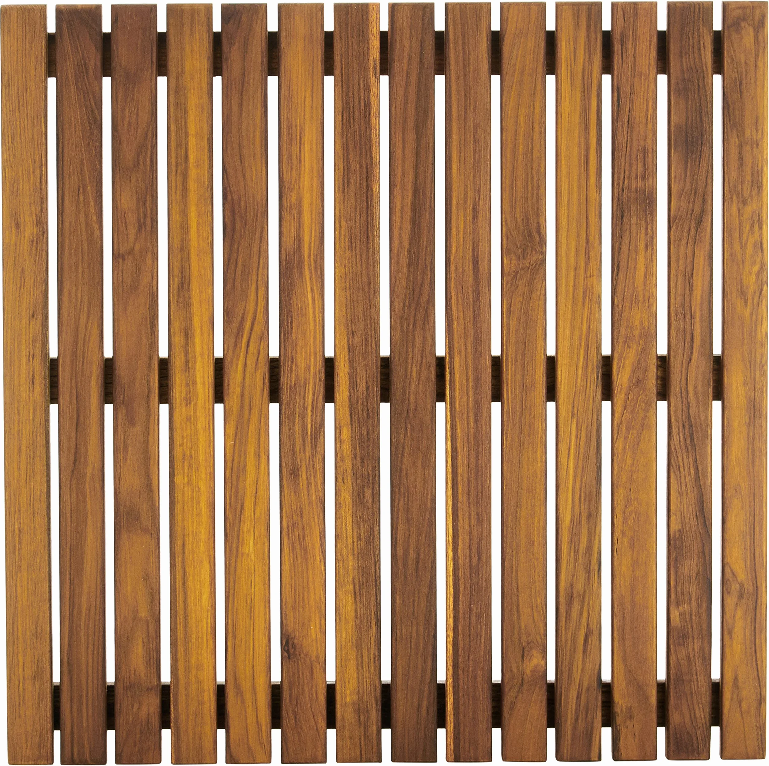 Asinox Mata Prysznicowa z Drewna Tekowego, Naturalny, 50 x 50 cm
