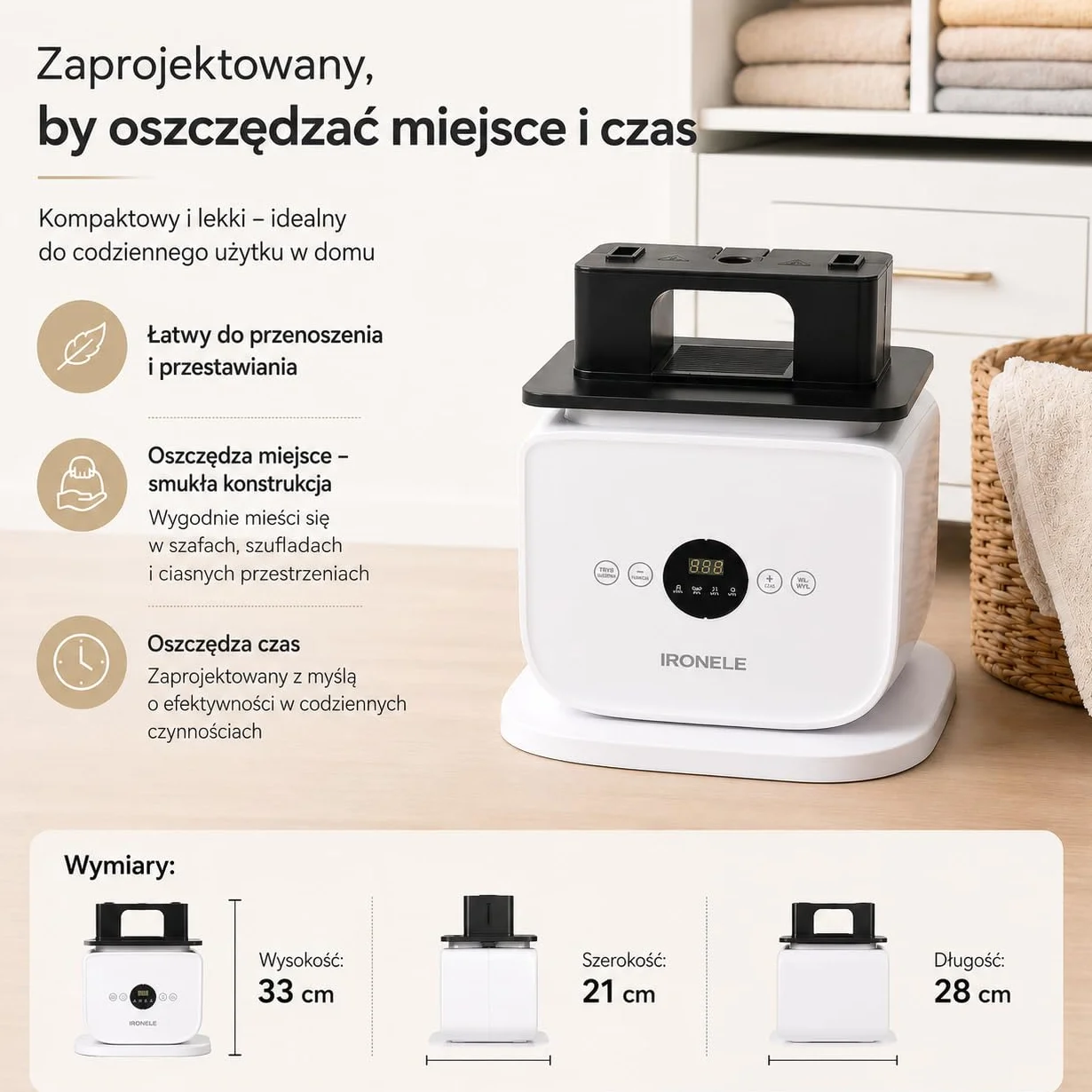 Automatyczny system do prasowania z manekinem do koszul i spodni – inteligentny system prasowania odzieży | Zastępuje żelazko i parownicę | Inteligentne urządzenie do wygładzania ubrań