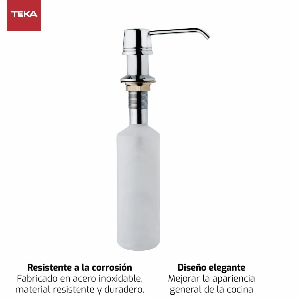 TEKA 115890011 Dozownik Mydła w Płynie, Stal Nierdzewna, 275 ml, 5.5 x 9.5 x 28 cm