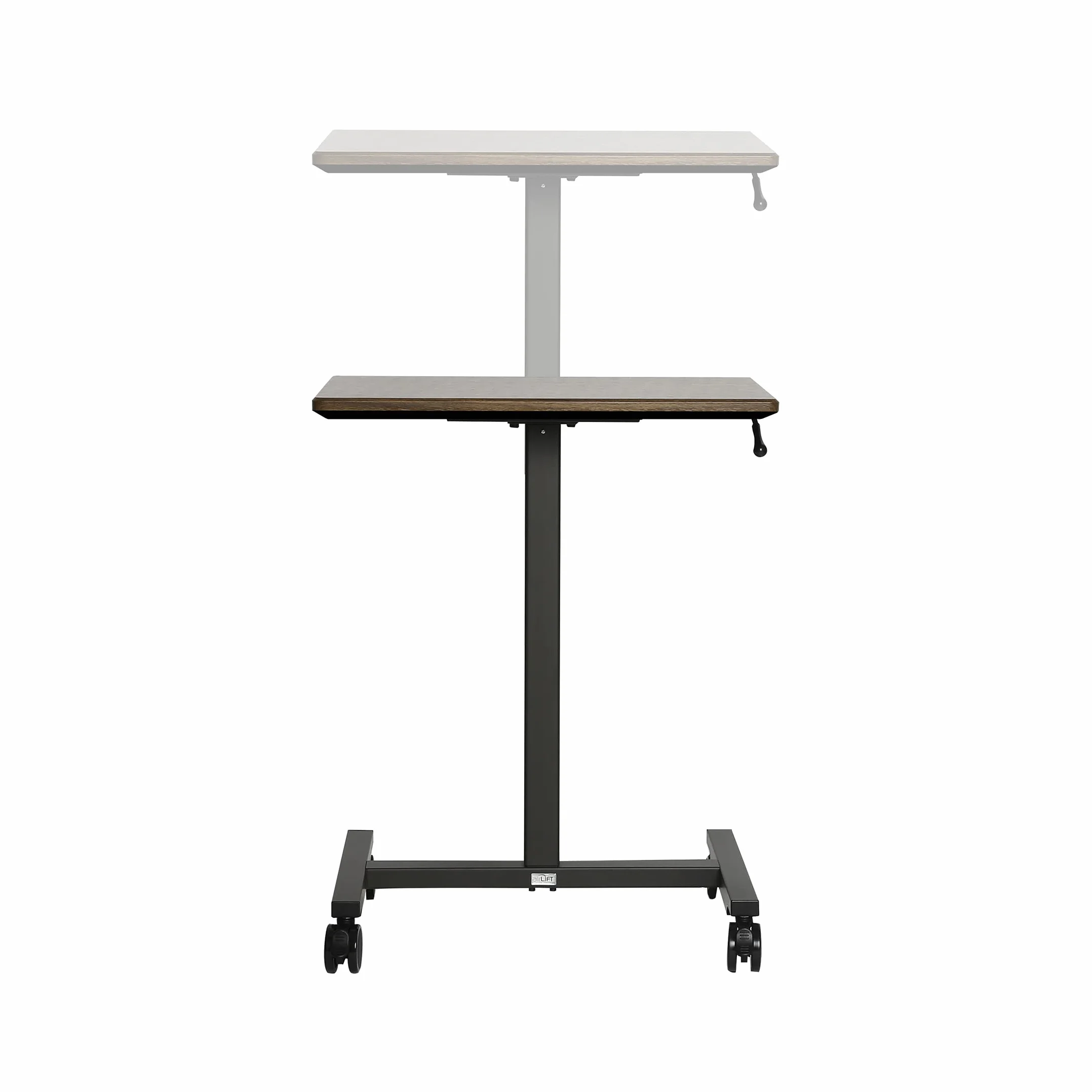 Seville Classics Airlift mobilny stół stojący z pneumatyczną regulacją wysokości 74,4-110,4 cm klon
