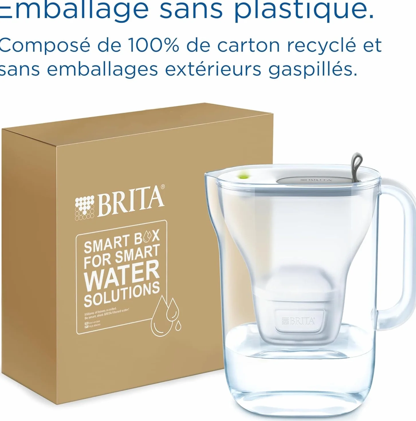 BRITA Dzbanek filtrujący styl szary (2,5 l) z 1 wkładem filtrującym do wody z kranu MAXTRA PRO All-in-1 redukuje PFAS*, wapień, chlor, niektóre zanieczyszczenia i metale wskaźnik czasu i objętości