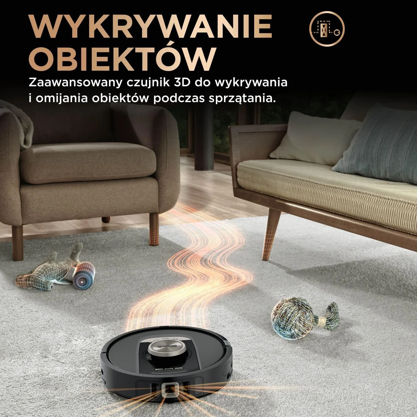 Shark PowerDetect Robot odkurzająco-mopujący 2 w 1 NeverTouch Pro RV2800ZEEU czarny