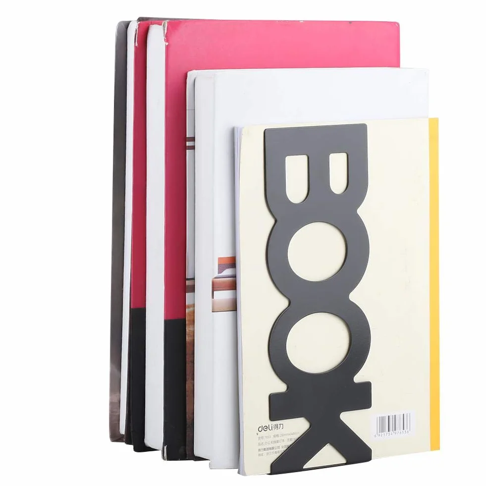 Końcówka książki w kształcie postaci, antypoślizgowa pianka podkładka design Bookend, 208 mm Keep Schludny dla filmów DVD czasopisma (208 mm nowa czarna para)
