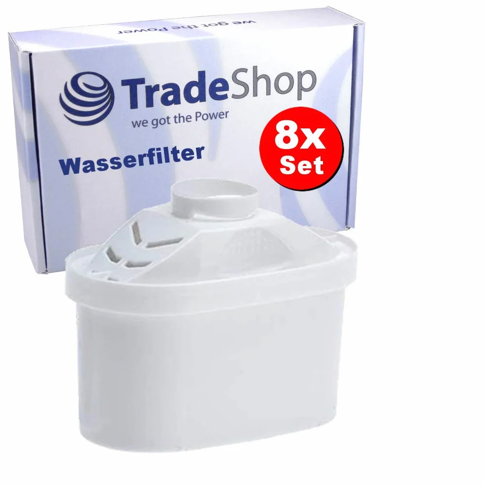 8 x Trade-Shop wkład filtrujący / filtr do wody / wkład filtrujący zamiennik do wielu dzbanków Brita Mavea zastępuje dzbanek filtrujący Mavea 1001122