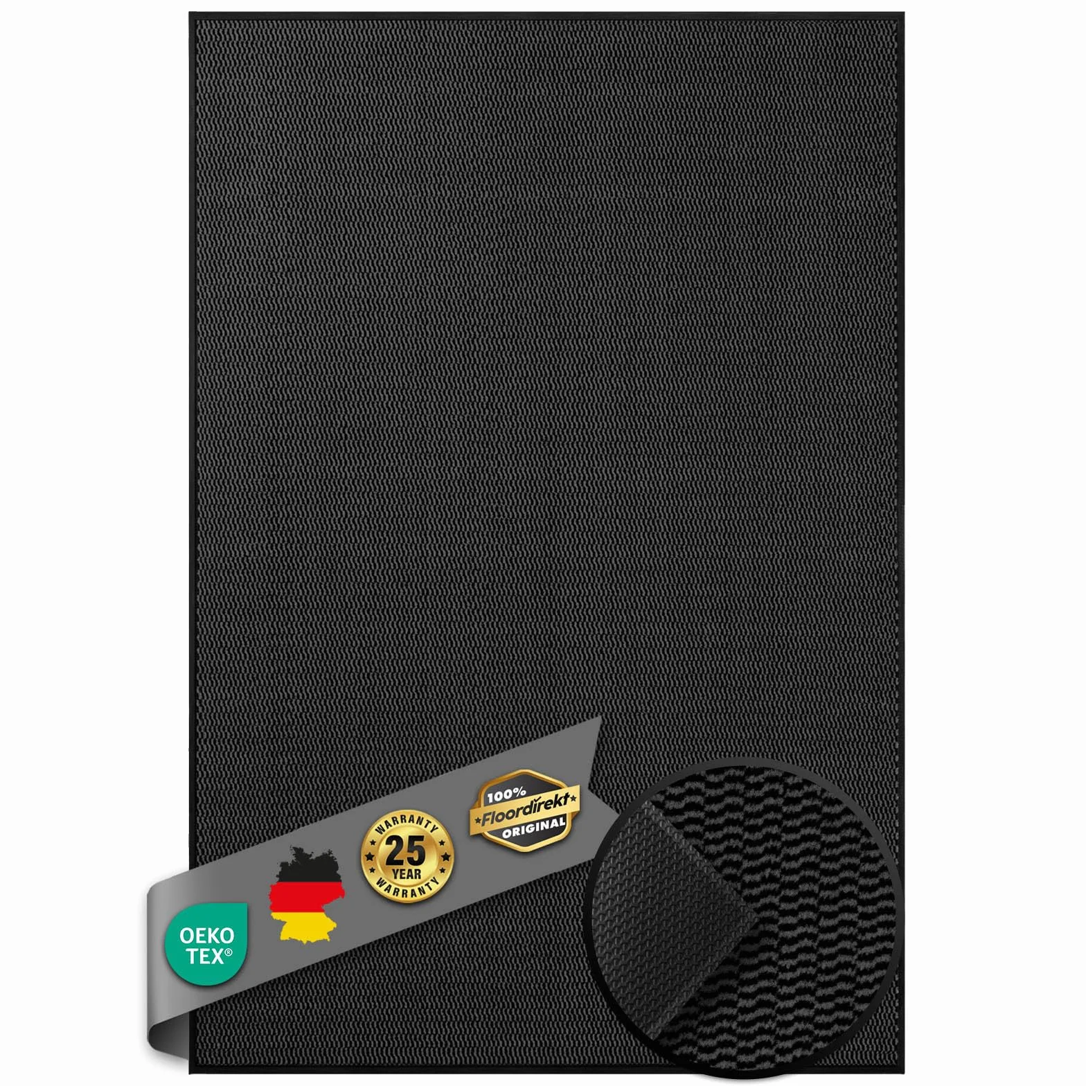 Floordirekt Sky Novo wycieraczka klasy premium, 60 x 90 cm, antracytowa, zatrzymująca brud do wewnątrz i na zewnątrz, antypoślizgowa i nadająca się do prania, wycieraczka do korytarza, dywan do drzwi