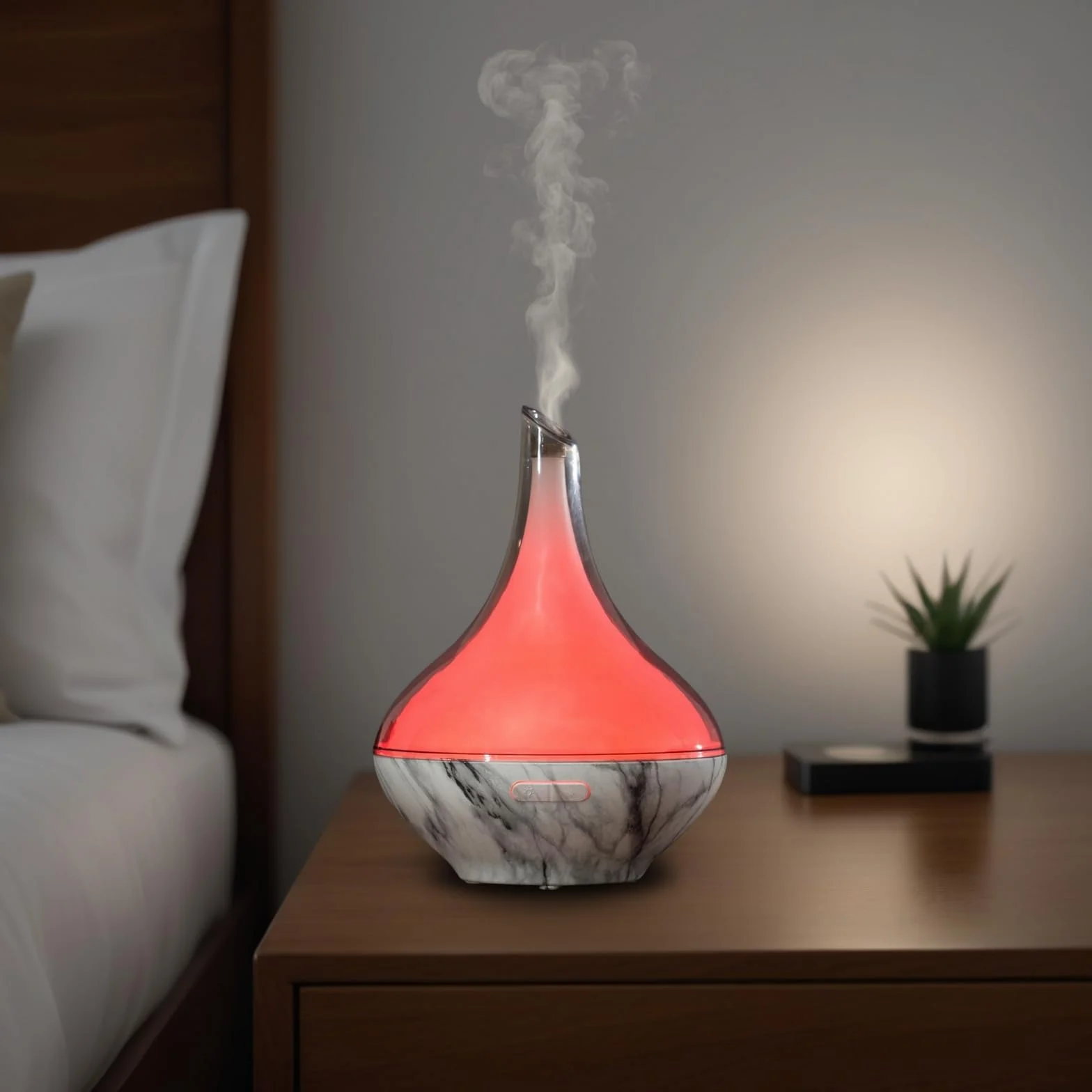 Zen'Aroma Dyfuzor olejku Hestia, ultradźwiękowy dyfuzor do aromaterapii zimnej, elektryczny dyfuzor nawilżacza, konfigurowalne oświetlenie LED, nowoczesny design, cichy i kompaktowy
