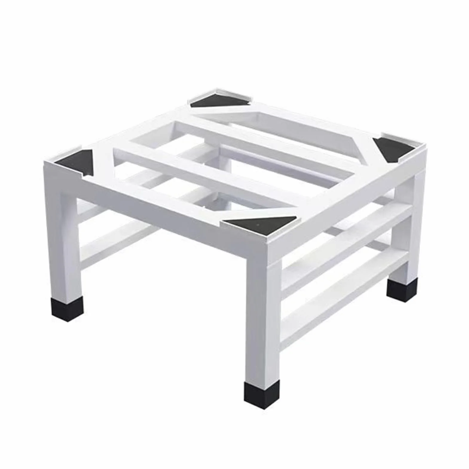 Regulowany stojak do pralki, uniwersalny, wielofunkcyjny, do pralki, suszarki, lodówki i zamrażarki (45, 68 cm), wytrzymały, biały, 60 x 60 x 30 cm
