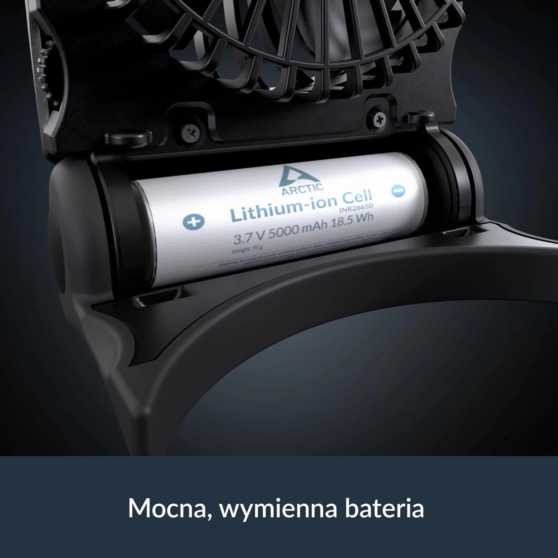 ARCTIC Summair 2Go Wentylator Kieszonkowy z Akumulatorem USB-C Czarny