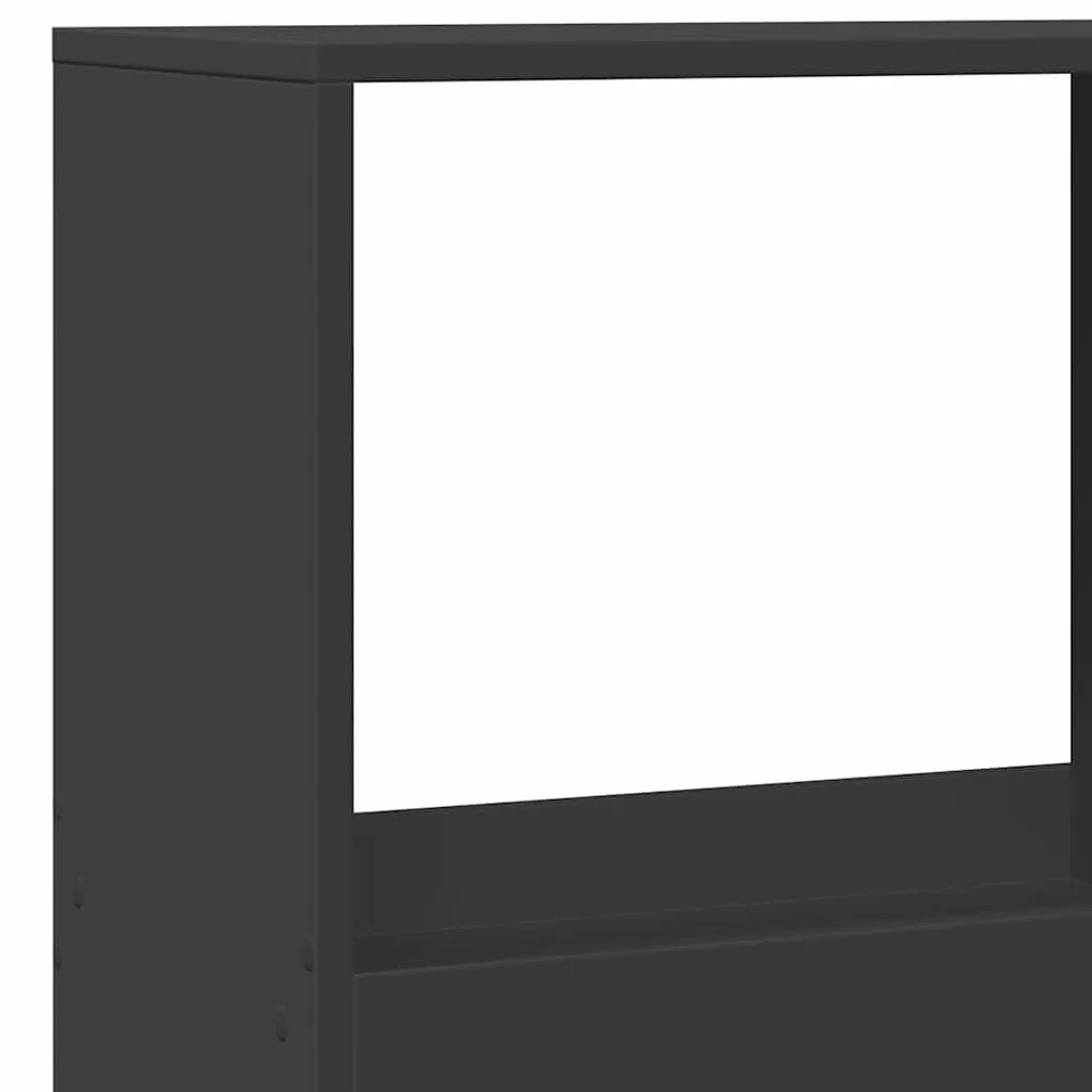 Générique Przegroda pokojowa czarna 100 x 33 x 175 cm z drewna inżynieryjnego, półka regałowa z 8 przestronnymi półkami do przechowywania książek i dekoracji