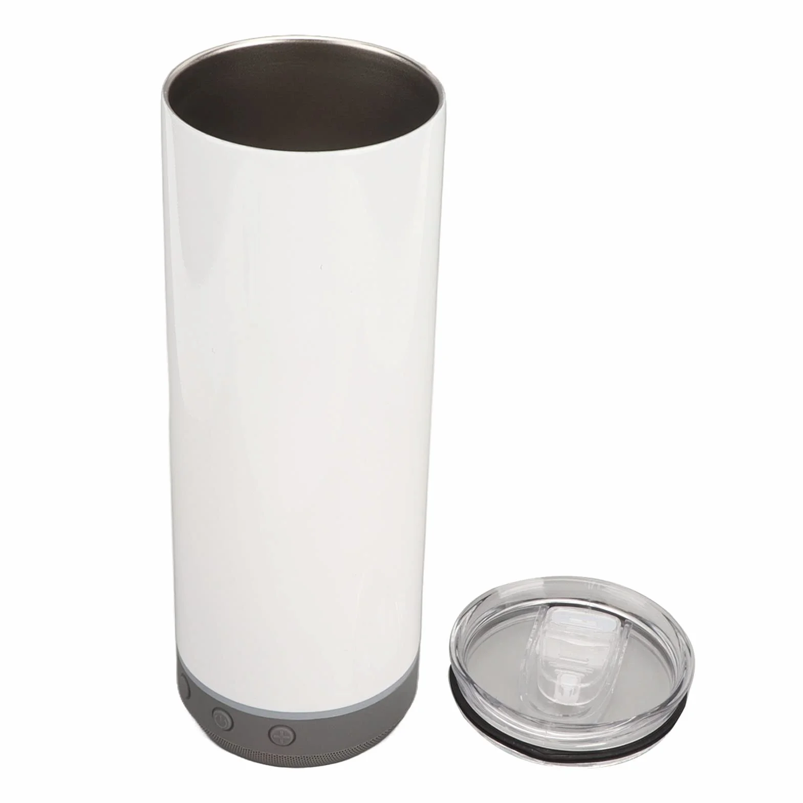 Kubek sublimacyjny 20oz, izolowane kubki ze stali nierdzewnej 304, zdejmowane termosy próżniowe z podwójną ścianką z głośnikiem Bluetooth i światłami LED, wodoodporny kubek muzyczny na prezent bożonar