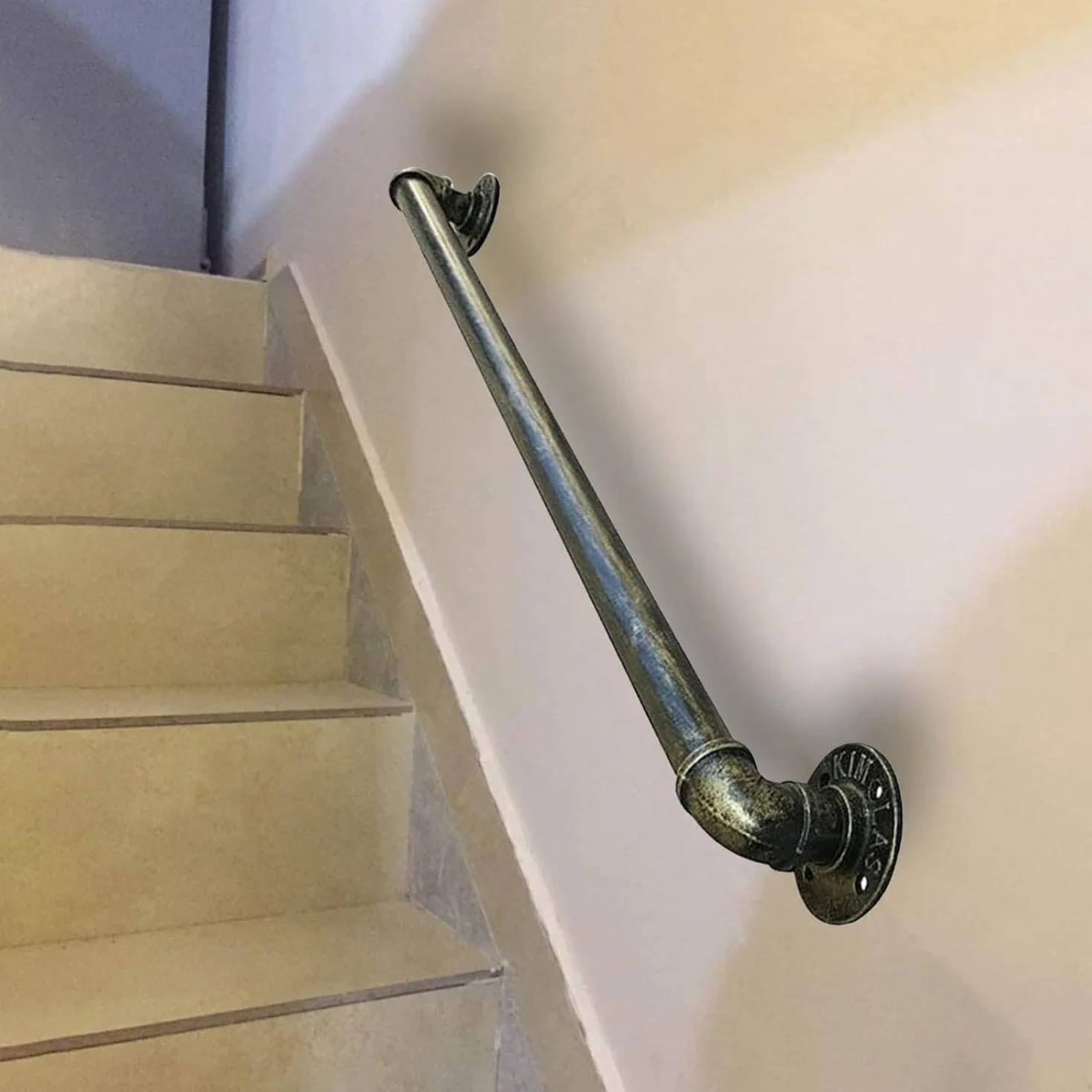 Poręcz pod podnóżek Zestaw poręczy z rustykalnego brązu na schody, do wewnętrznych antypoślizgowych balustrad schodowych(100cm)