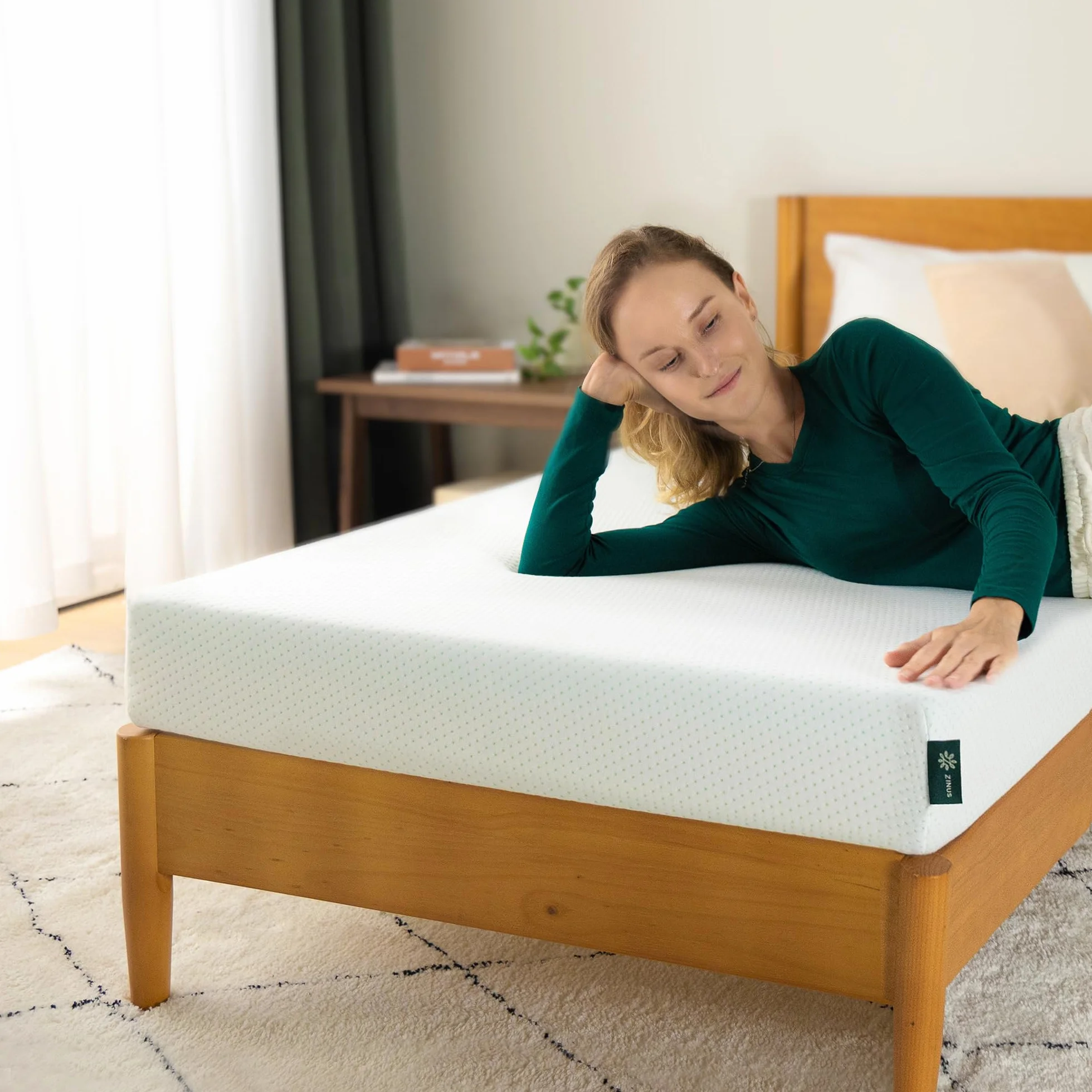 Zinus Materac piankowy Visco, 90 x 200 cm, komfortowy materac o średnim stopniu twardości, poszewka pikowana, wysokość 11 cm, certyfikat Oeko-Tex, szary