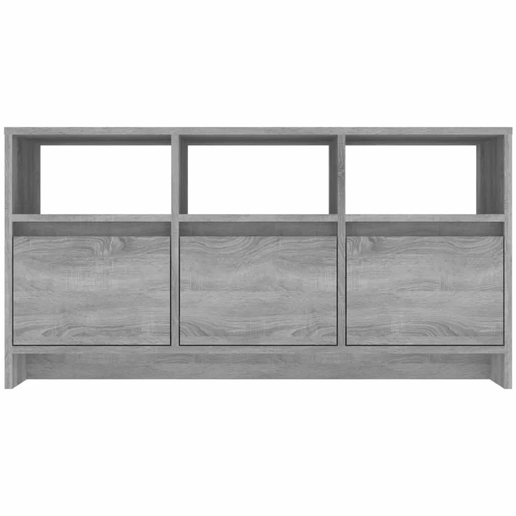Générique Sonoma szafka pod telewizor szara 102x37,5x52,5 cm drewno inżynieryjne | 3 szuflady, 3 przegródki, przechowywanie DVD i konsoli, łatwe czyszczenie