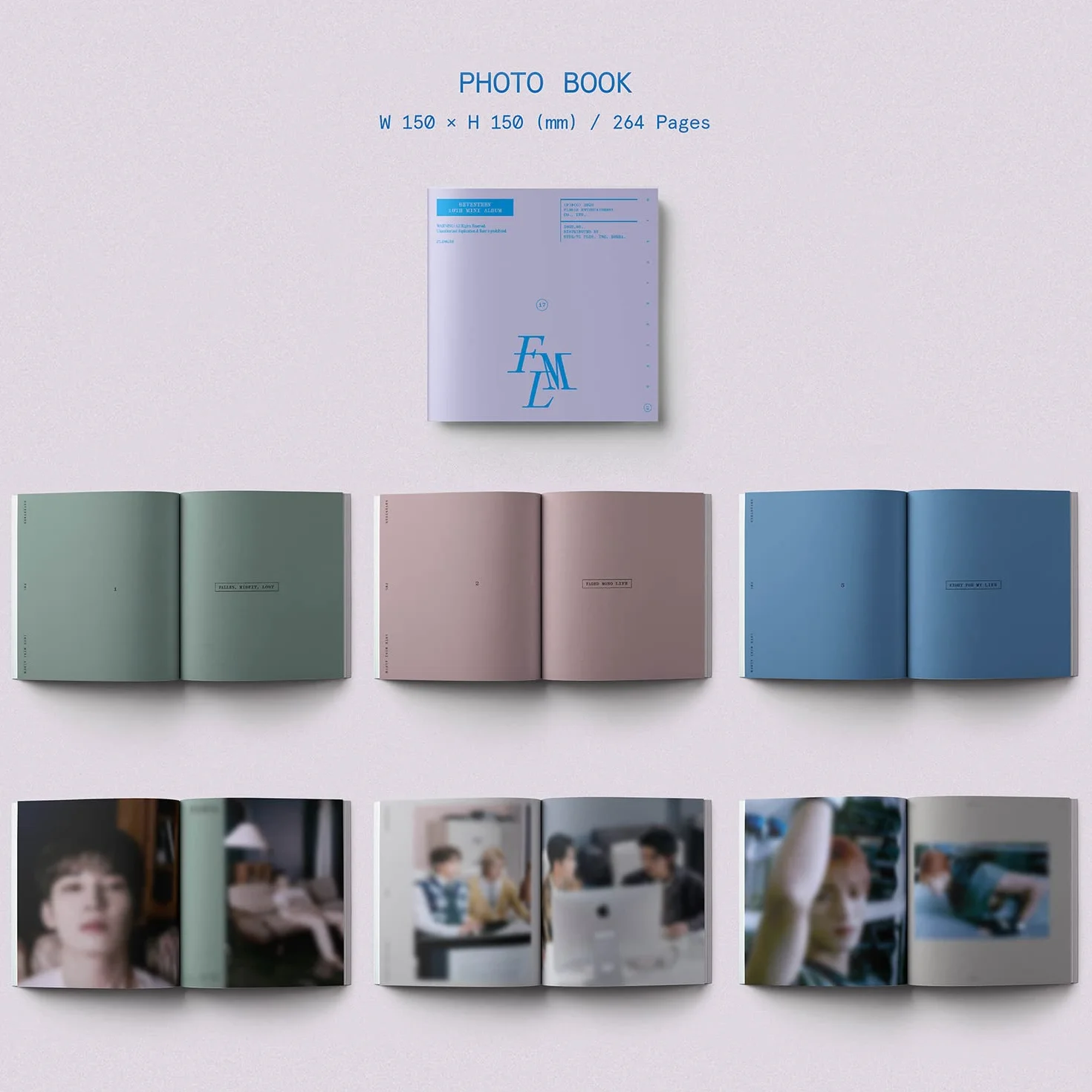SEVENTEEN 10th mini album [FML] (Deluxe Ver), Outbox + Photo Book + Lyric Book + CD-R, Photocard + Team Photocard + Paper Tag + plakat składany + 2 odznaki na guziki + 4 dodatkowe zdjęcia