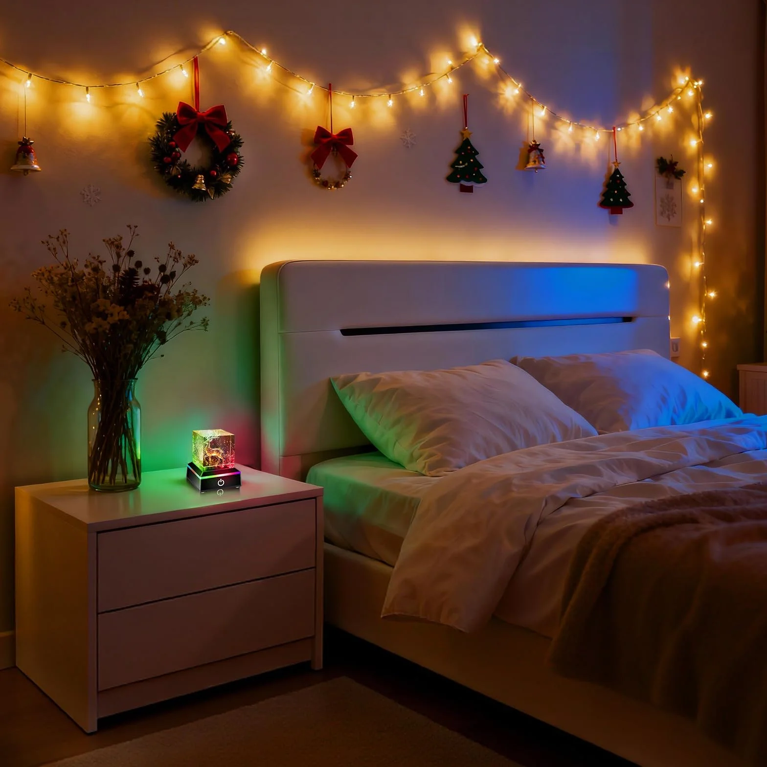 EEEKit Podświetlana Podstawka LED do Kryształu, 2PCS Zmieniająca Kolory