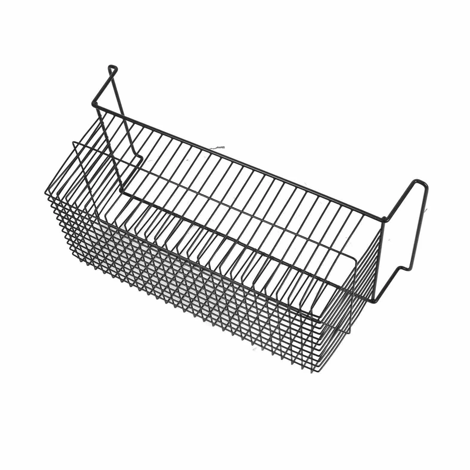 Generic Pojemniki z zamrażarką skrzyniową Mocny Metalowy Drut Możliwość Układania w Stosy Regał do Przechowywania Schludnych Przyborów Kuchennych 2 Opakowania do Szafek, Szaf Czarny (Dł. 63 cm x