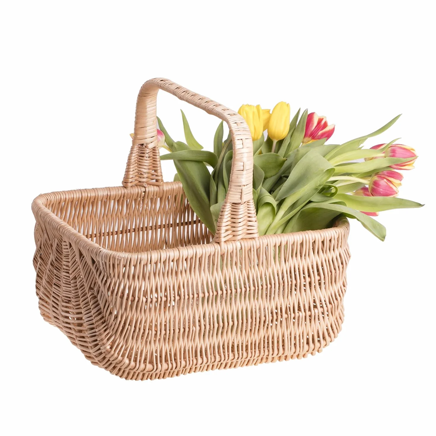 e-wicker24 Kosz na zakupy z wikliny, naturalny kolor, kosz na prezent