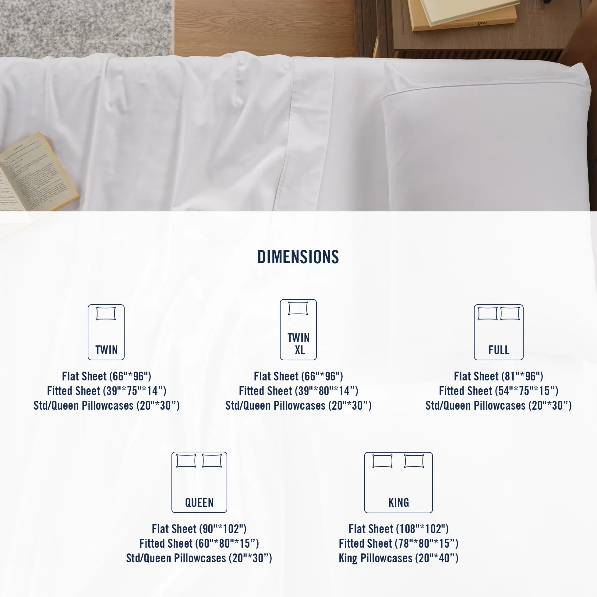 IZOD - Silky Sateen zestaw pościeli bawełnianej, gładkie i maślane uczucie, bawełna z długimi zszywkami, prześcieradła z głębokimi kieszeniami (300 TC, pełne/białe)