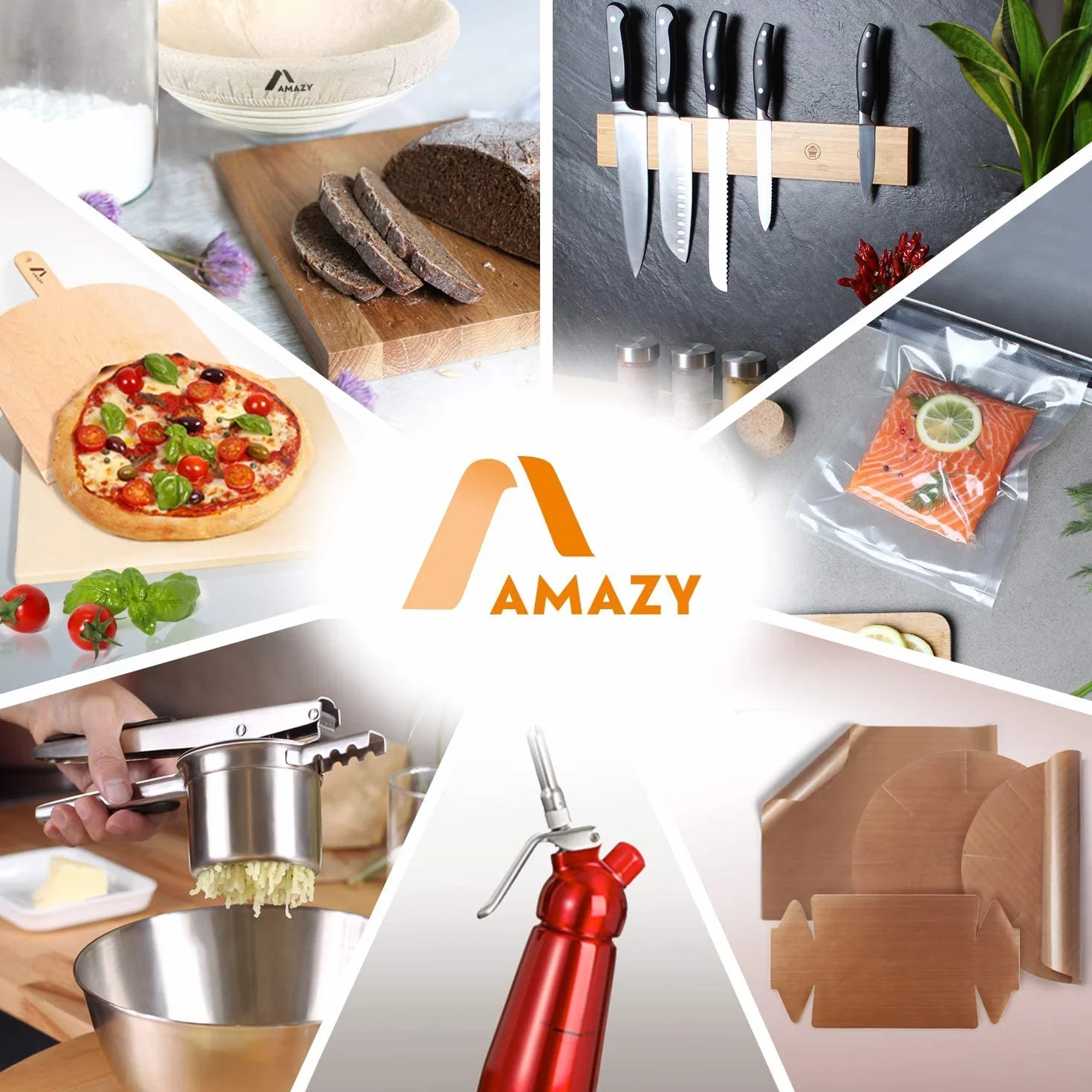 Amazy Magnetyczna listwa na noże z oznaczeniem na noże + 15 etykiet kredowych – praktyczna listwa magnetyczna z litego drewna bambusowego do bezpiecznego przechowywania noży kuchennych | bez noży