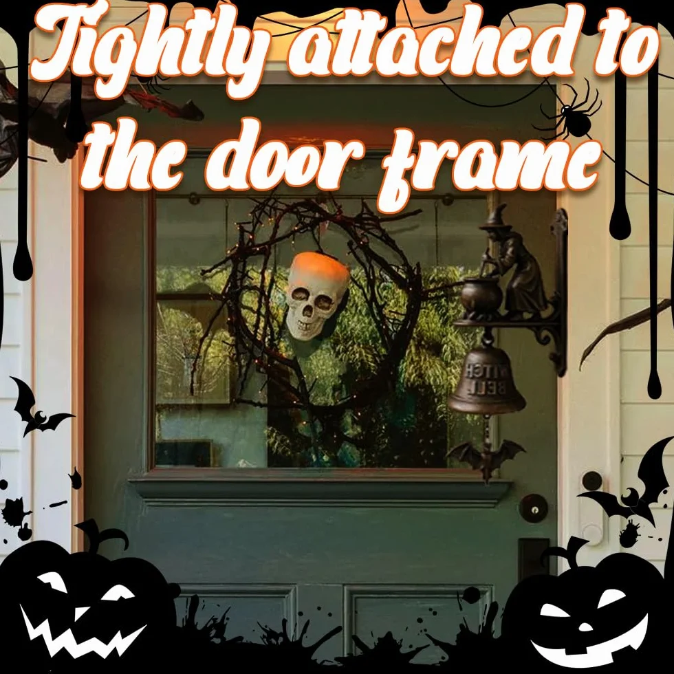 Mineup Dzwonek na Halloween, żeliwny dzwonek wiedźmy, dekoracyjny dzwonek na zewnątrz akcesoria na imprezę halloweenową