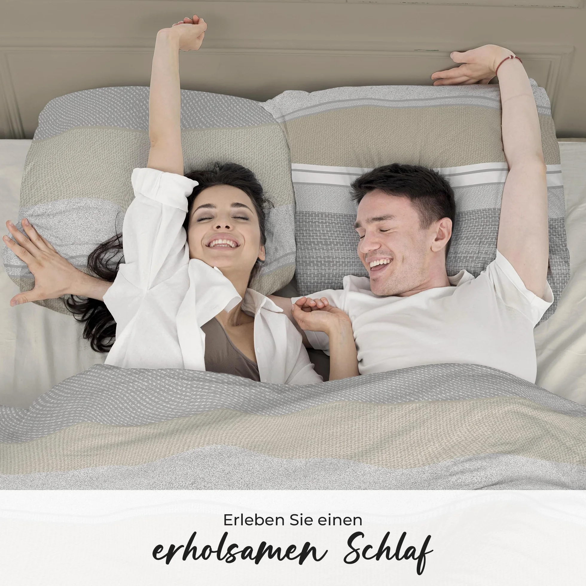 Pościel premium 135 x 200 4-częściowy komplet pościeli 135 x 200 cm z 2 poszewkami na poduszkę 80 x 80 cm, 2 x poszwa na kołdrę, oddychająca bawełna z zamkiem błyskawicznym, komplet pościeli
