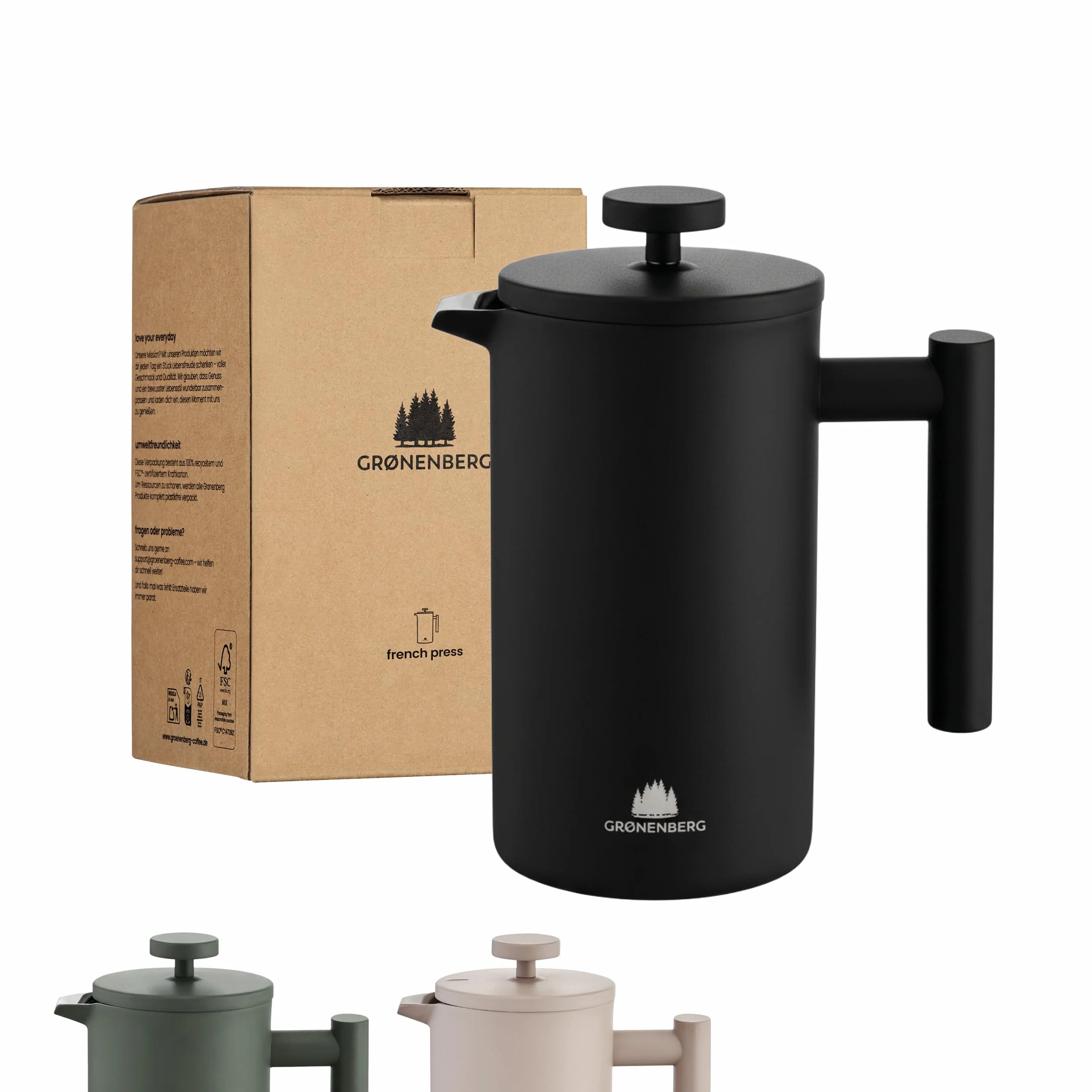 Groenenberg French Press 600 ml 1 litr zaparzacz do kawy ze stali nierdzewnej