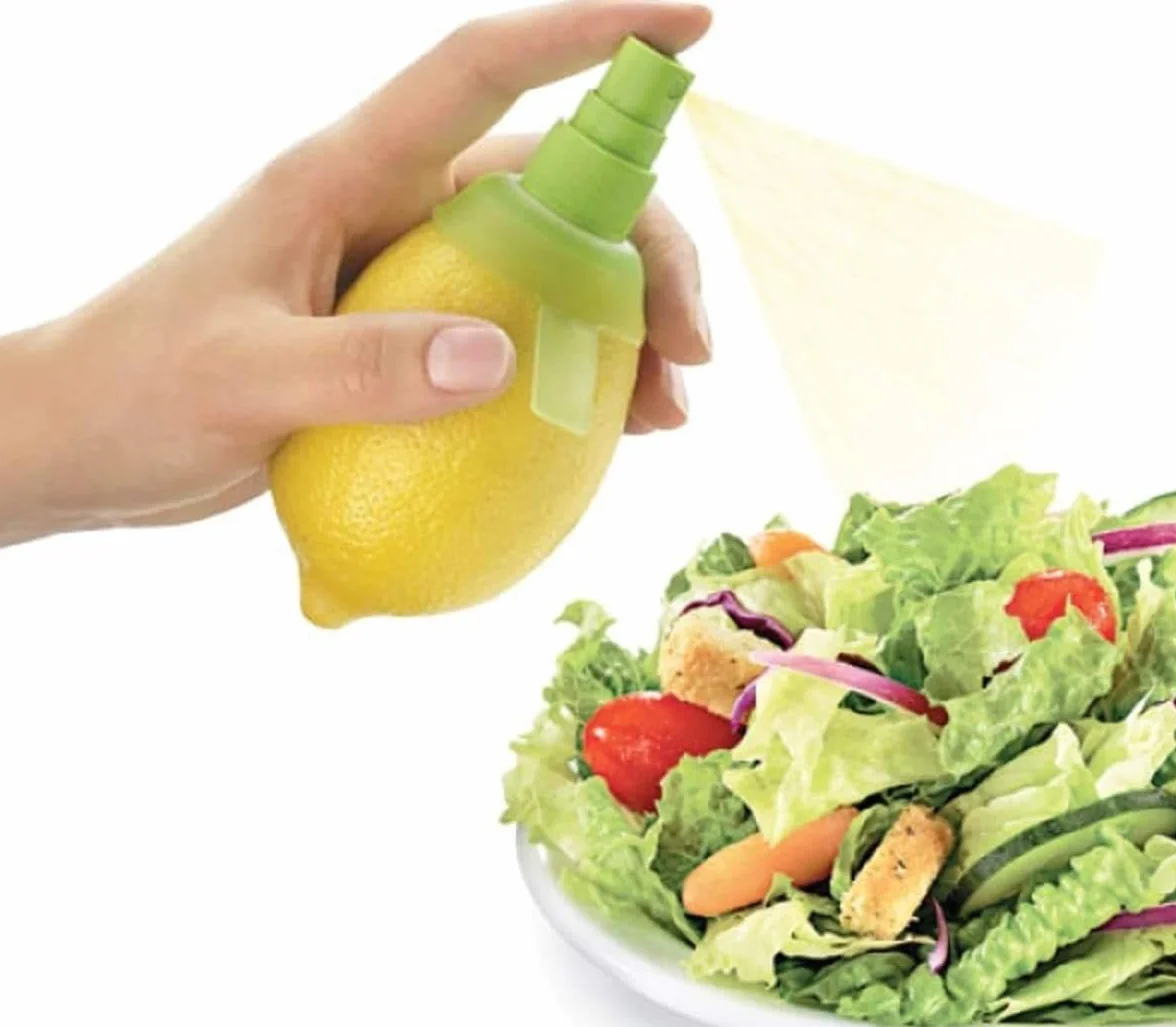 2 butelki z rozpylaczem do owoców cytrusowych, cytrusów, cytryn, pomarańczy, limonki, ręcznej wyciskarki do cytryn, pomarańczy itp., prostsza niż każda wyciskarka do cytrusów lub soków