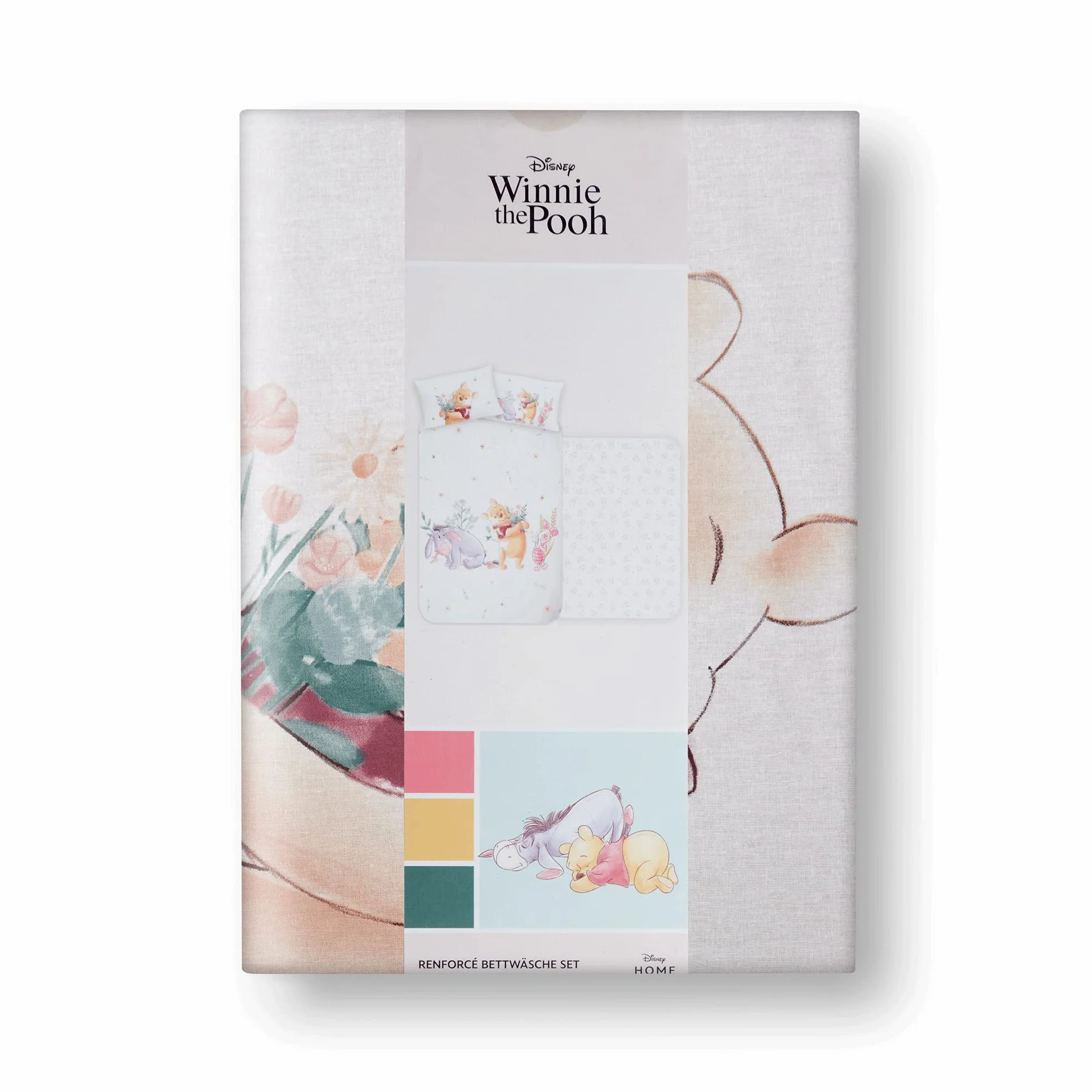 Disney Home Winnie The Pooh komplet pościeli dziecięcej 100 x 135 – poszewka na poduszkę 40 x 60 cm – miś puchatek i prosiaczek – pościel dziecięca – super miękka bawełna Renforce 100% bawełna,