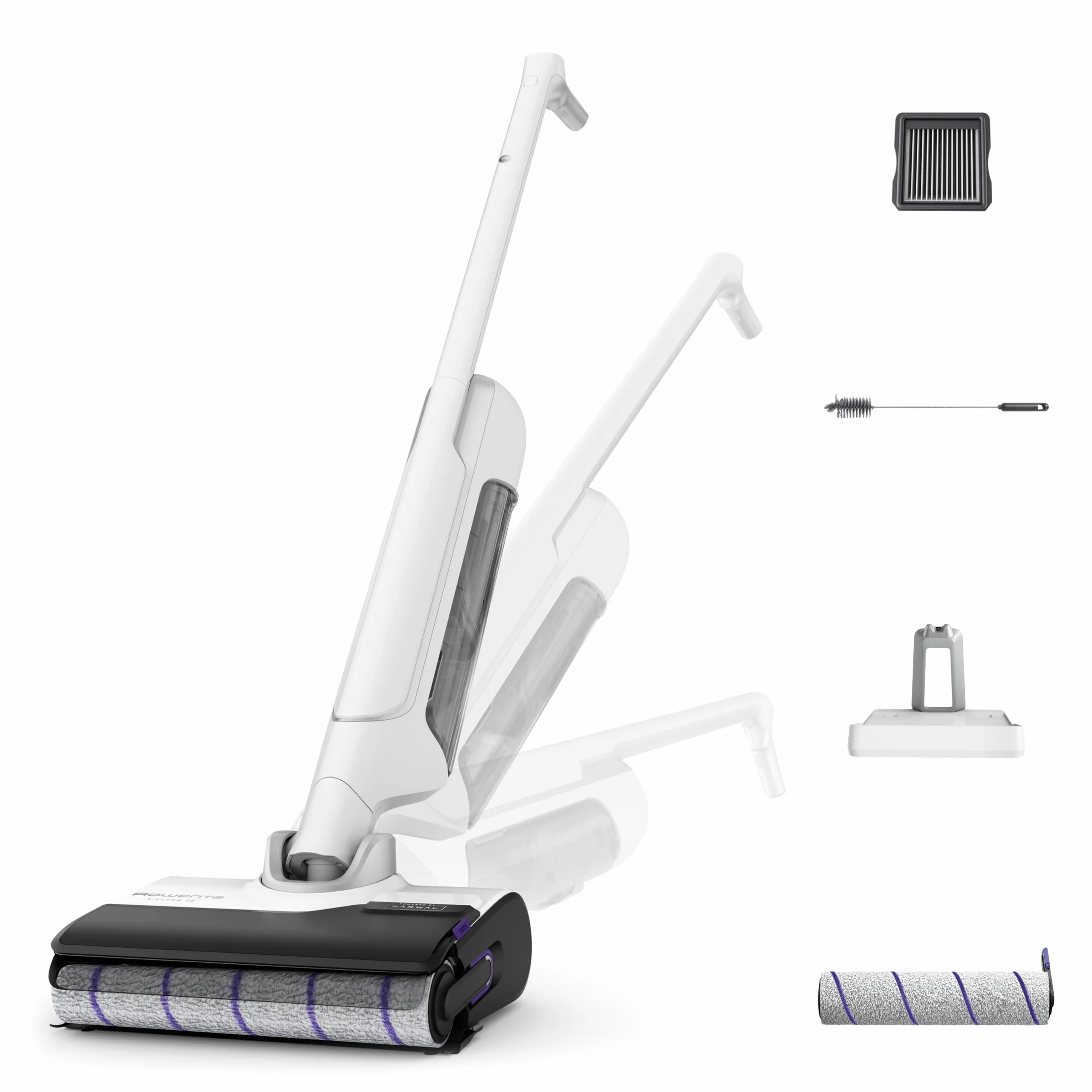 Rowenta X-Clean 10 bezprzewodowy mop elektryczny mokro-suchy z technologią Dual Edge, samoczyszczący, wyświetlacz LED