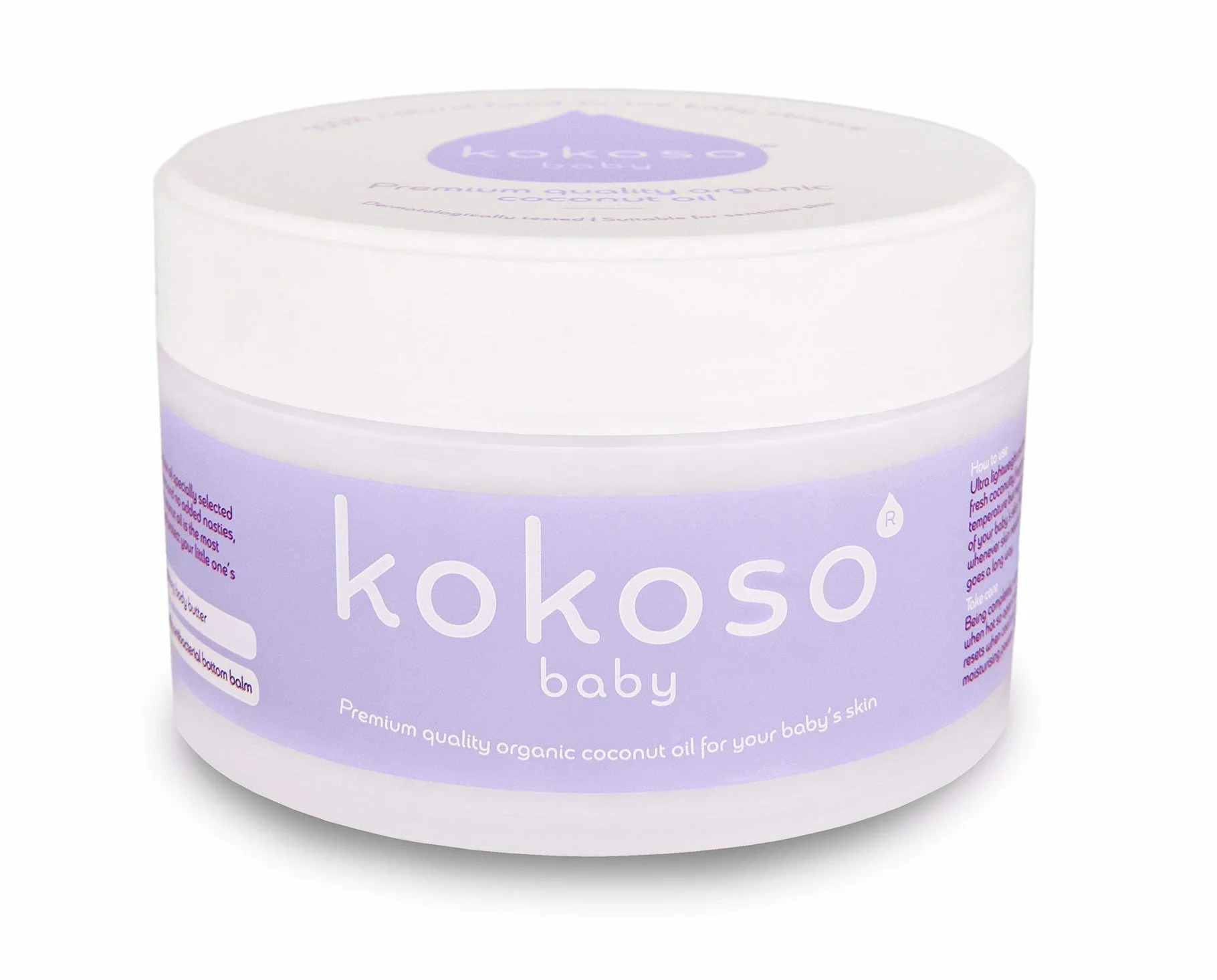 Kokoso Organiczny olejek kokosowy dla niemowląt - nawilżający 100% naturalny olejek dla niemowląt do masażu niemowląt, suchy, wrażliwy i normalna skóra dziecka - 168g
