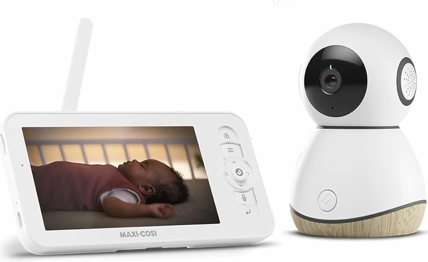 Maxi-Cosi See Pro Kamerka, inteligentna kamerka z aplikacją, kamerka wideo do pokoju dziecięcego, tłumacz płaczu, autowykrywanie ruchu, wideo UHD (2K), ekran 5”, element Maxi-Cosi Connected Home