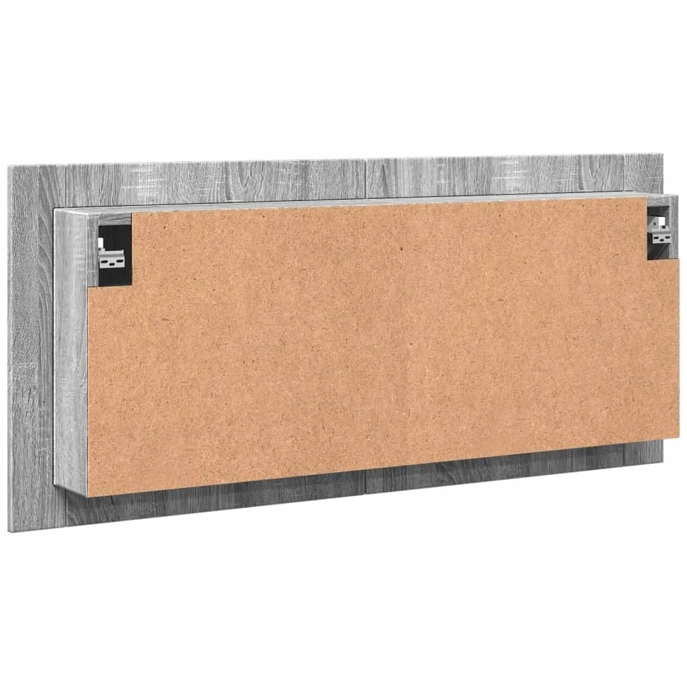 Szafki i przechowywanie – szafka łazienkowa LED z lustrem szara Sonoma 100 x 12 x 45 cm