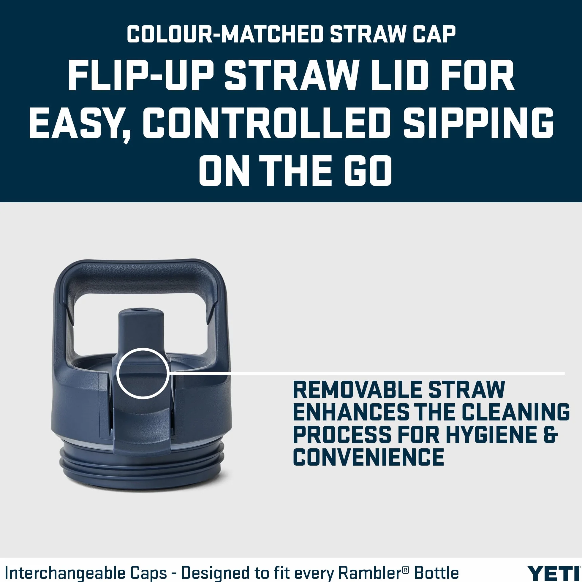 YETI Rambler C Straw Bottle, Stainless Steel Vacuum Insulated Bottle with Leakproof Straw Cap, Tropical Pink, 26 oz (769 ml)