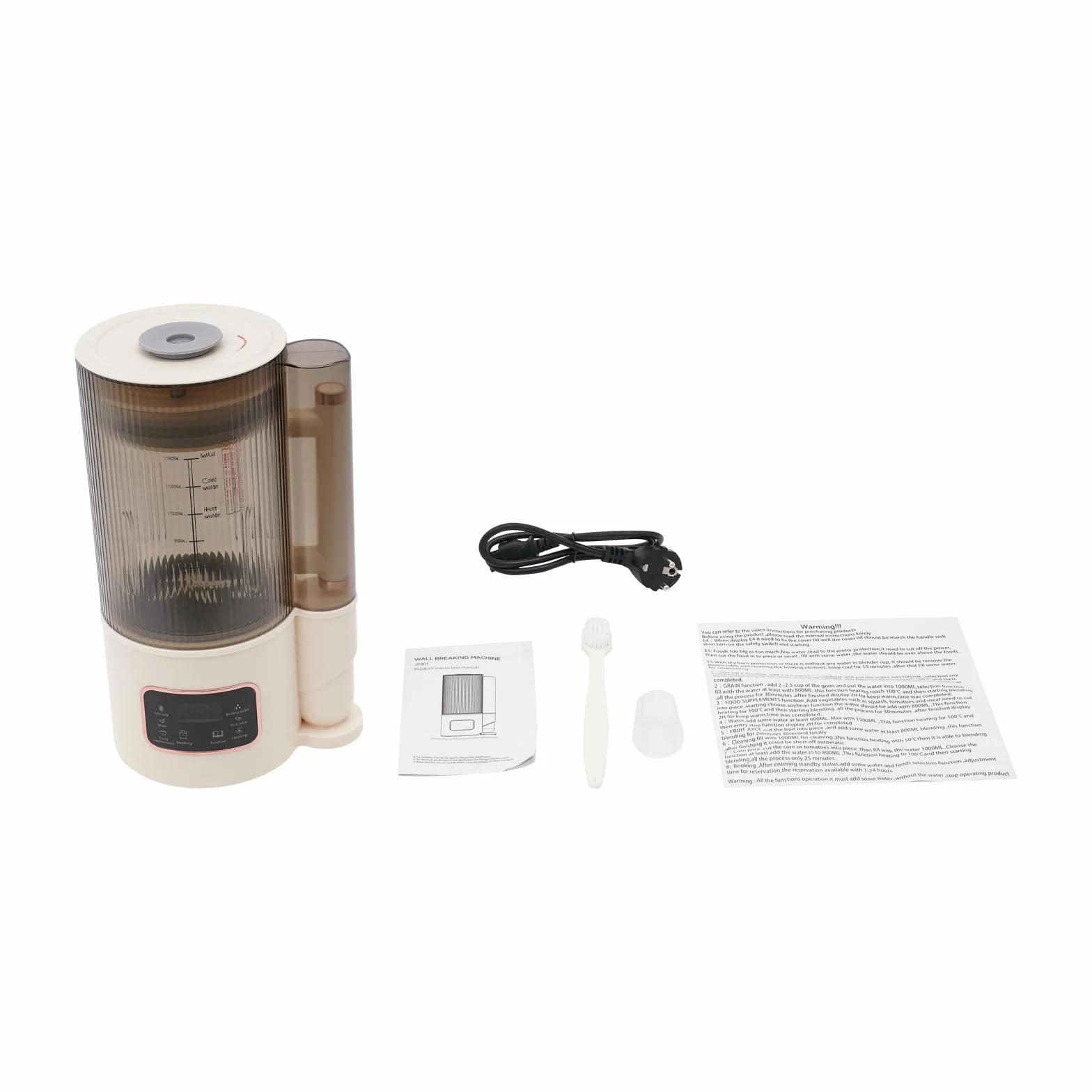 Maszyna do produkcji mleka sojowego, 1500 ml, z wyświetlaczem LCD, 500 W, do mleka owsianego, do zimnych napojów, gorących napojów