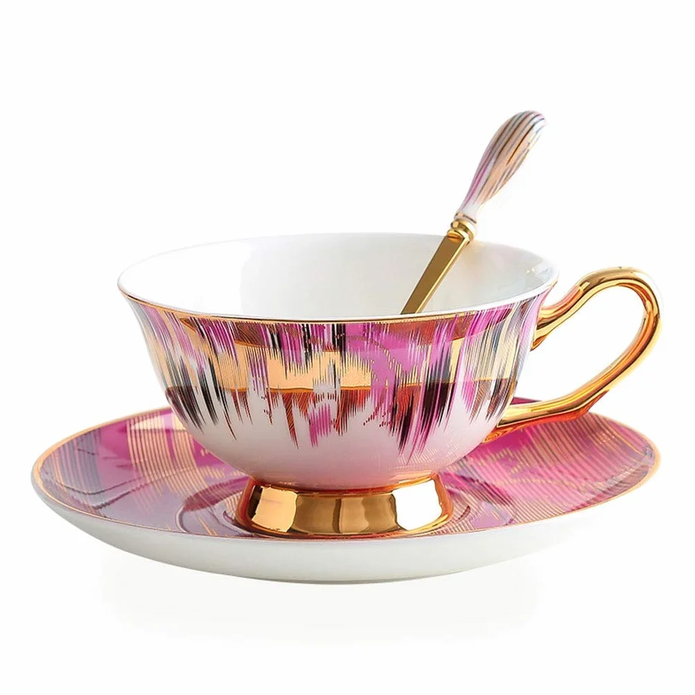Filiżanka Do Herbaty Z Porcelany Kostnej, Filiżanka Na Śniadanie, Filiżanka Do Kawy Filiżanka I Spodek Do Kawy Obręcz Zastawa Stołowa Porcelanowy Zestaw Filiżanek Do Herb(A)