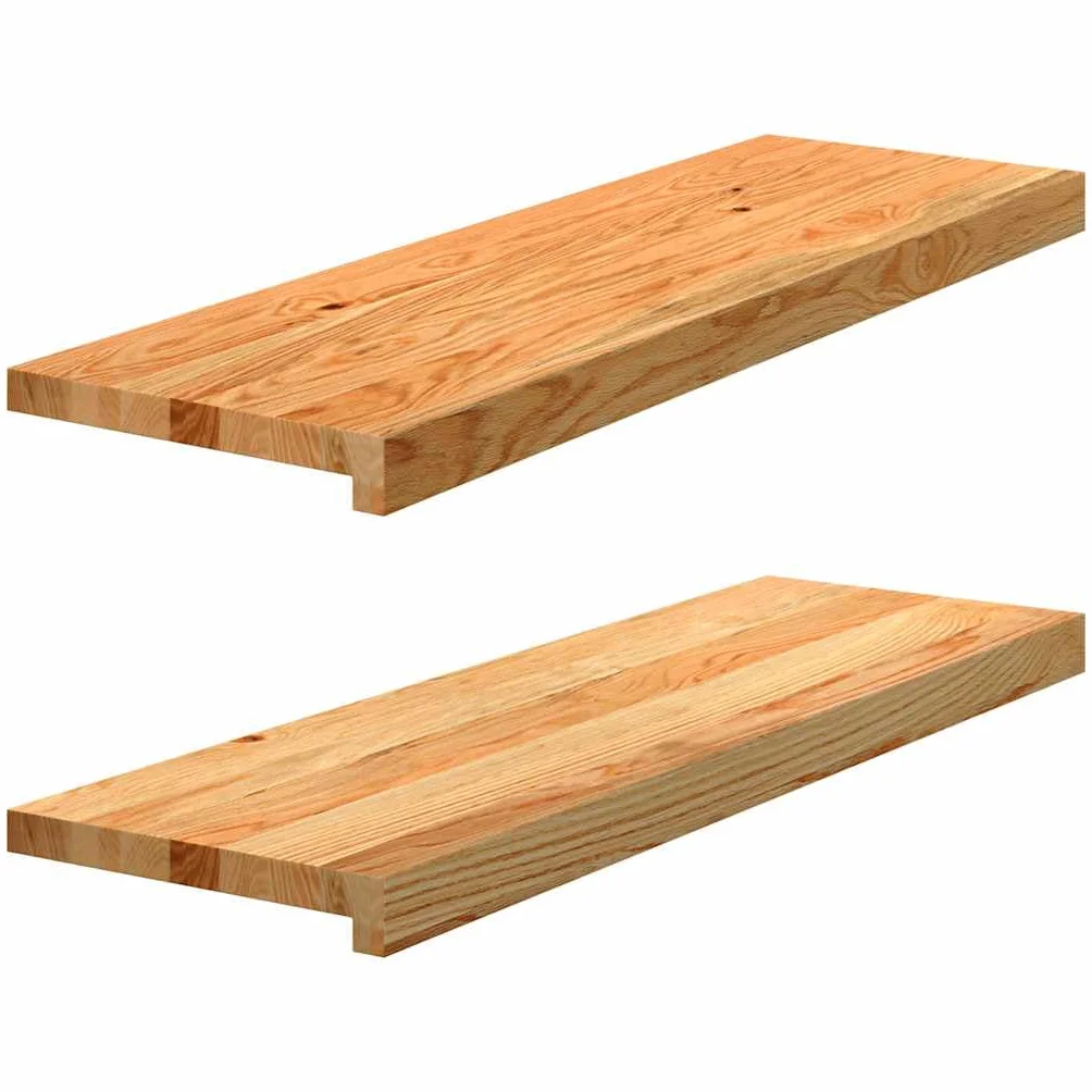 Générique Stopnie schodowe wewnętrzne 2 szt. z litego dębu 80x30x2 cm jasnobrązowe, uniwersalne stopnie na schody i parapet