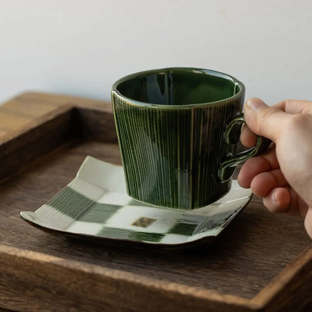 Kubki Ceramiczny kubek do kawy zestaw filiżanek herbaty i spodka, kubki na herbatę z mlekiem, 200 ml / 6,7 uncji Filiżanka Herbatyi