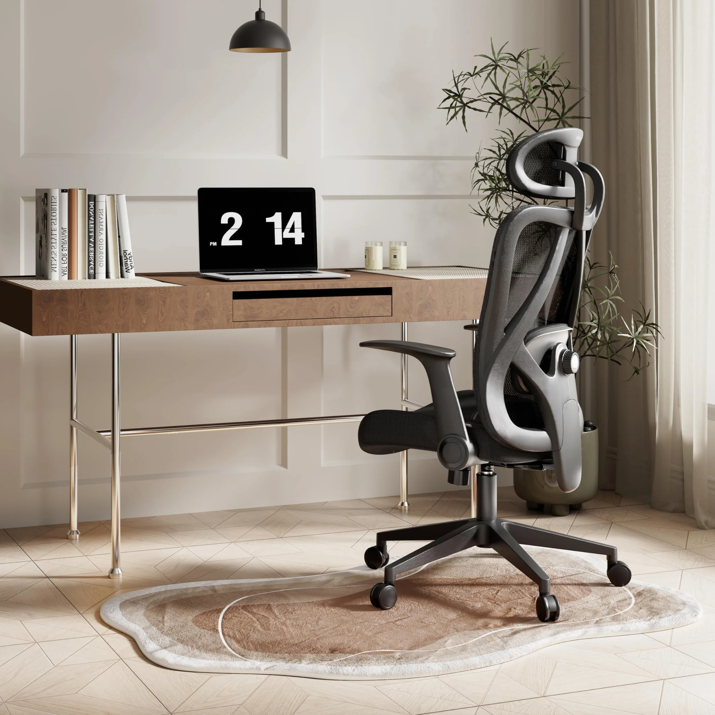 SENSE7 Fotel Biurowy Gamingowy Ergonomiczny Krzesło Obrotowe Biurowe Regulowany dla Home Office Graczy do 150kg Oddychająca Tkanina Regulowany Zagłówek z Podparciem Podłokietnikami 2D – Noxo Czarny