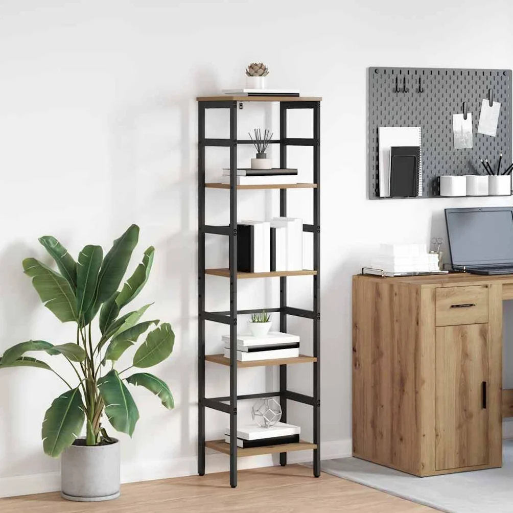 vidaXL Półka na książki 4 poziomy 40 x 29,5 x 149 cm Dąb rzemieślniczy