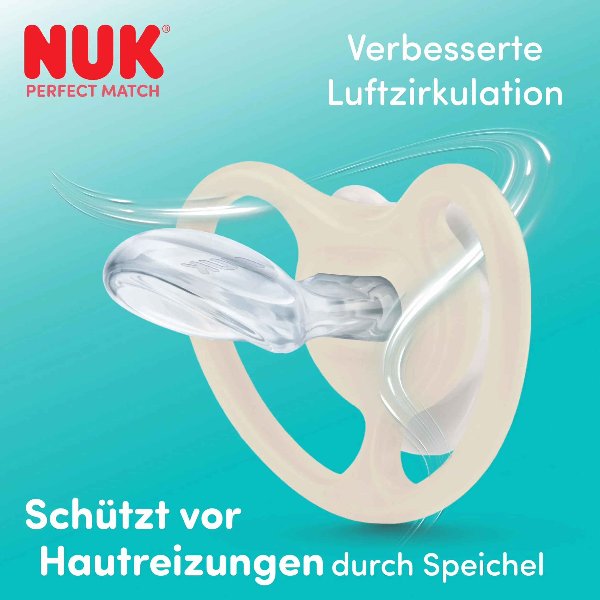 NUK Perfect Match Air Night Smoczki| 18-36 m | Świecące w ciemności smoczki, które wspomagają przepływ powietrza i zapobiegają odparzeniom od śliny | 95% akceptacji przez dzieci** | Lew | 2 sztuki