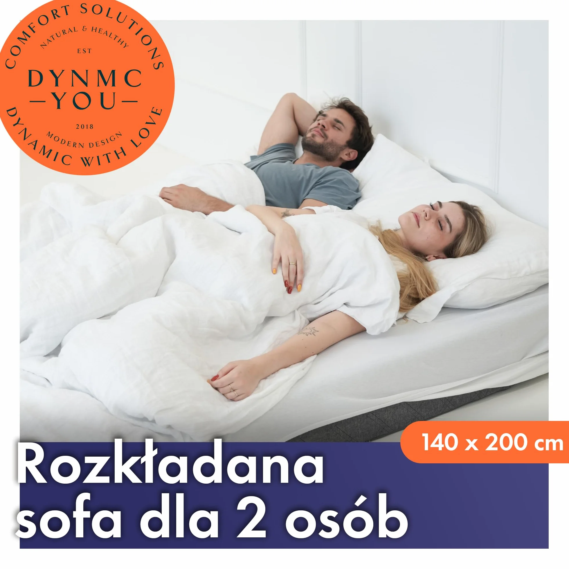 Sofa z funkcją spania o szerokości – składana sofa do spania i materac dla gości na 2 składane łóżko – bardzo gruba 20 cm i wygodna H3 (Ciemno Szary, Kanapa)