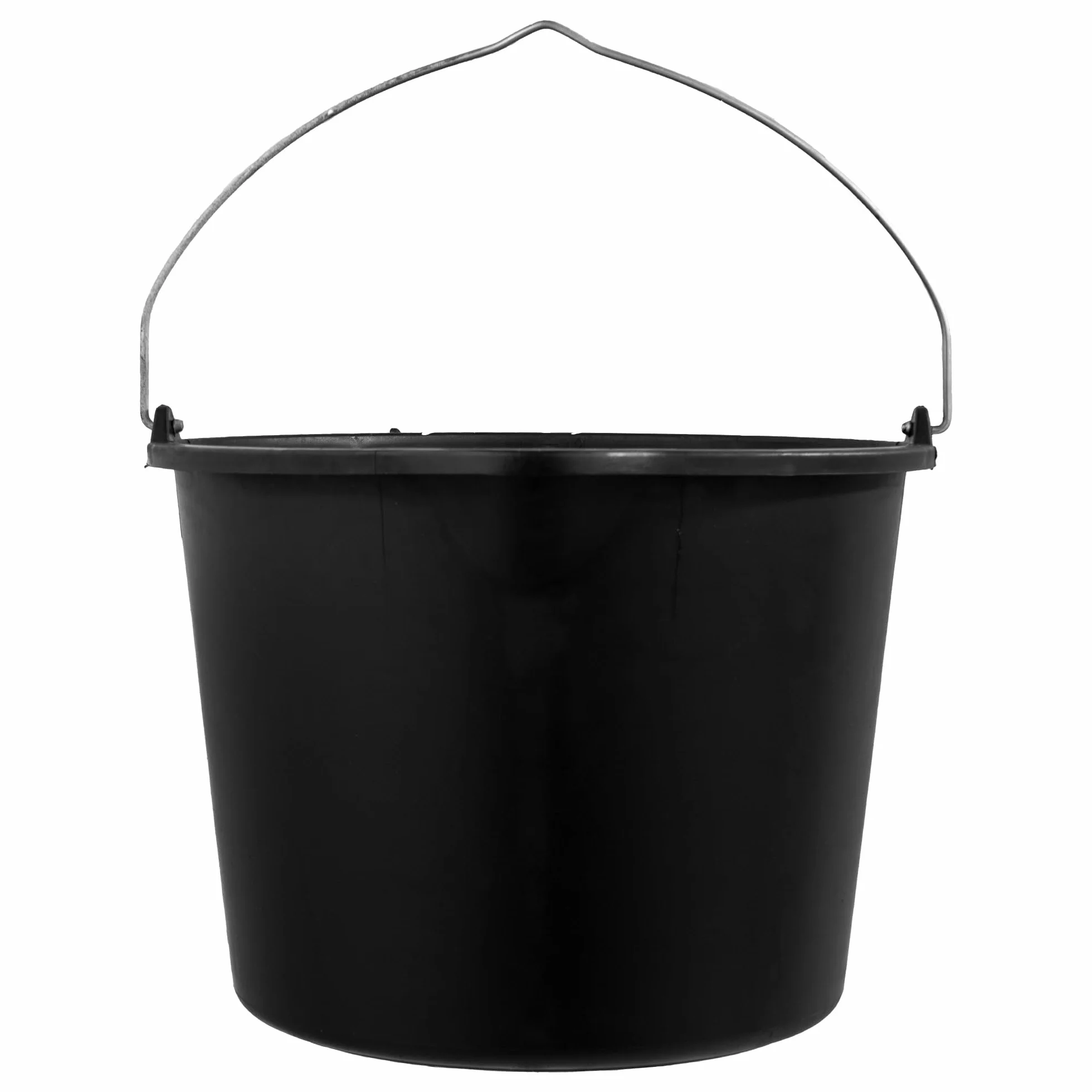 Wiadro Budowlane z Tworzywa Sztucznego 20L Okrągłe Wiadro Gospodarcze Mocne Plastikowe Wiaderko na Budowę, do Domu, Ogrodu z Lejkiem Pojemnik z Metalową Rączką Czarne