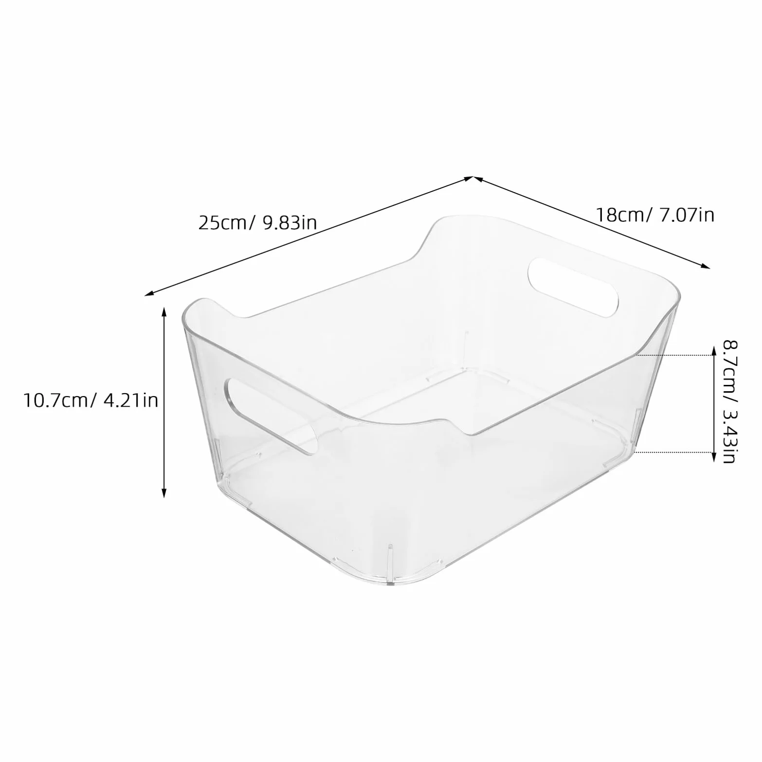 6 Szt. Sztuk Przezroczystych Plastikowych Pojemników Do Przechowywania z Uchwytami Organizer Do Spiżarni Lodówki Szafek Kuchennych i Blatów Odporny Temperaturę